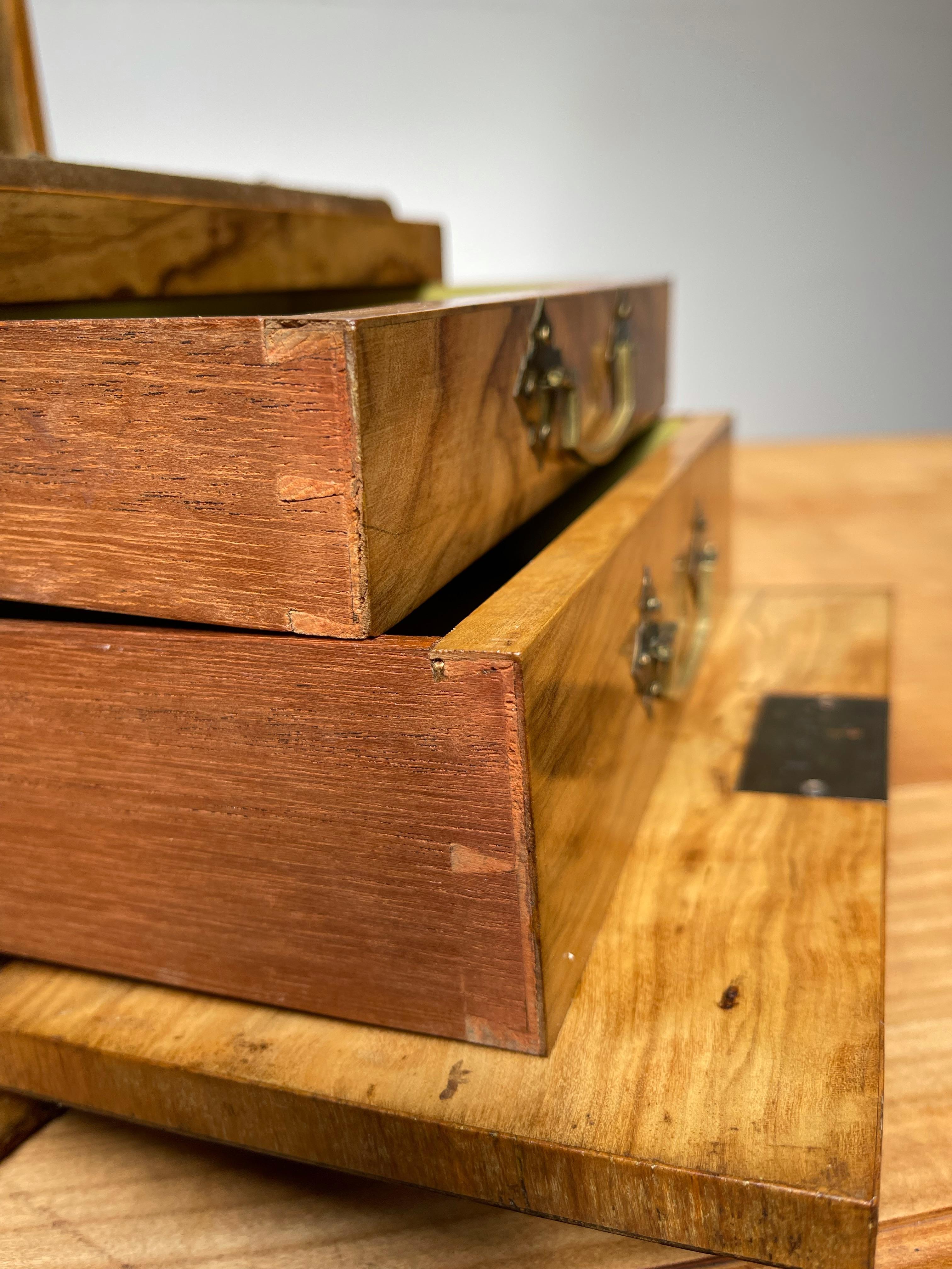 Top Quality 19th Century Olive Wood Jewelry, Treasure Box, Cabinet with Drawers 4