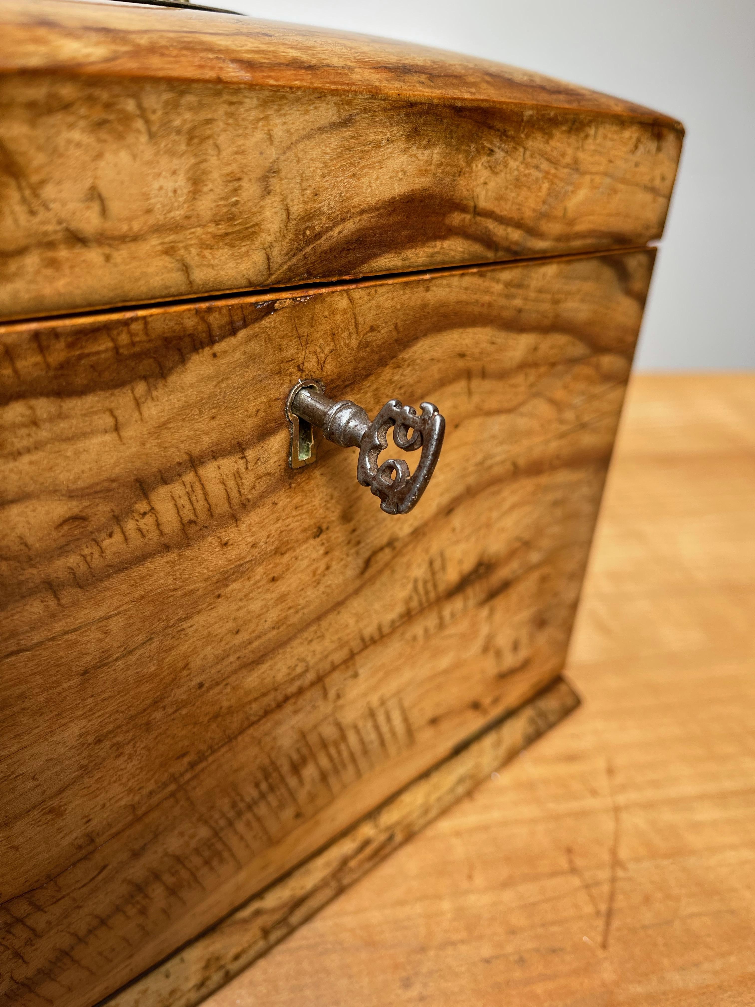 French Top Quality 19th Century Olive Wood Jewelry, Treasure Box, Cabinet with Drawers