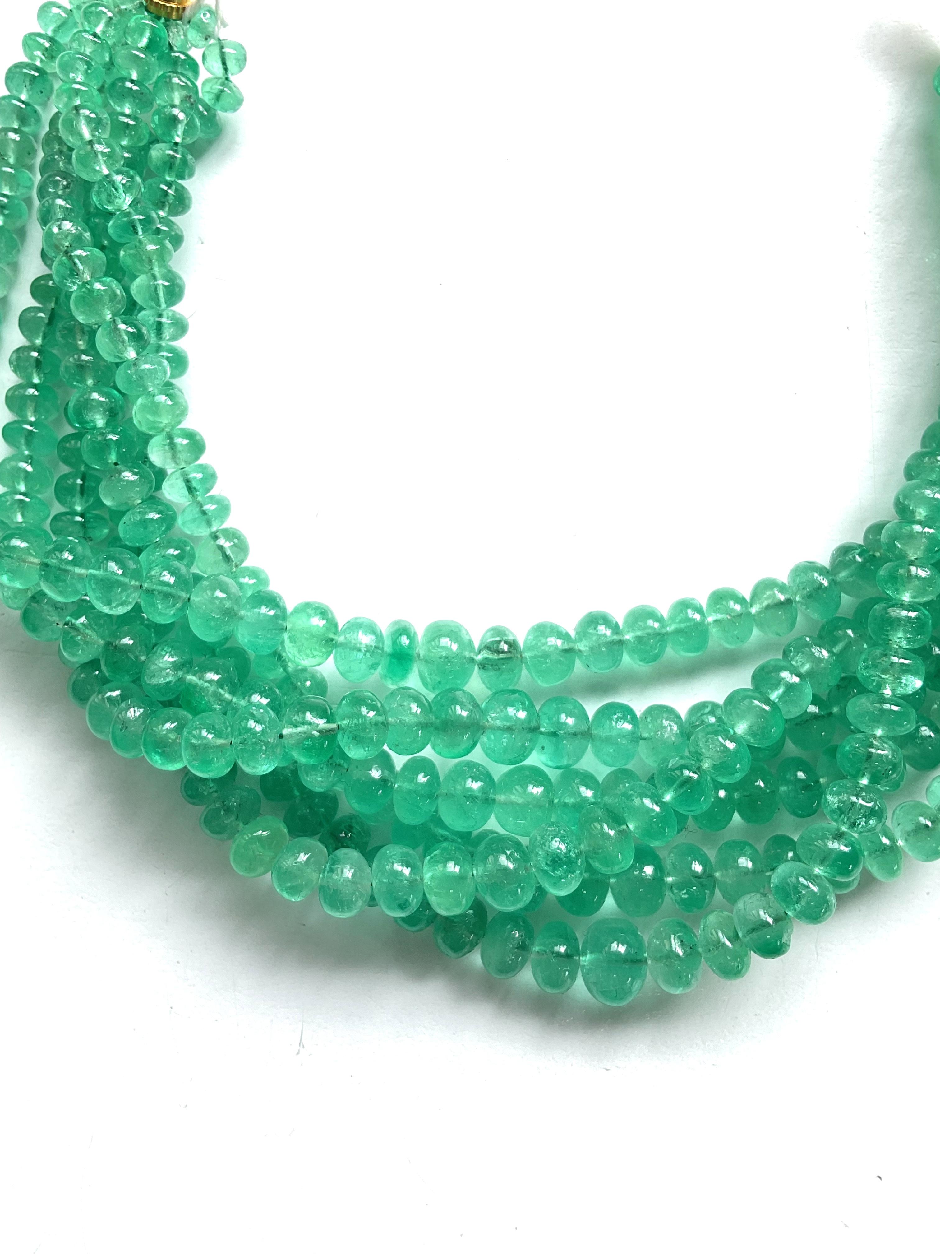 Top Quality 218.70 Carats Colombian Emerald Beads For high Jewelry Natural Gems In New Condition For Sale In Jaipur, RJ