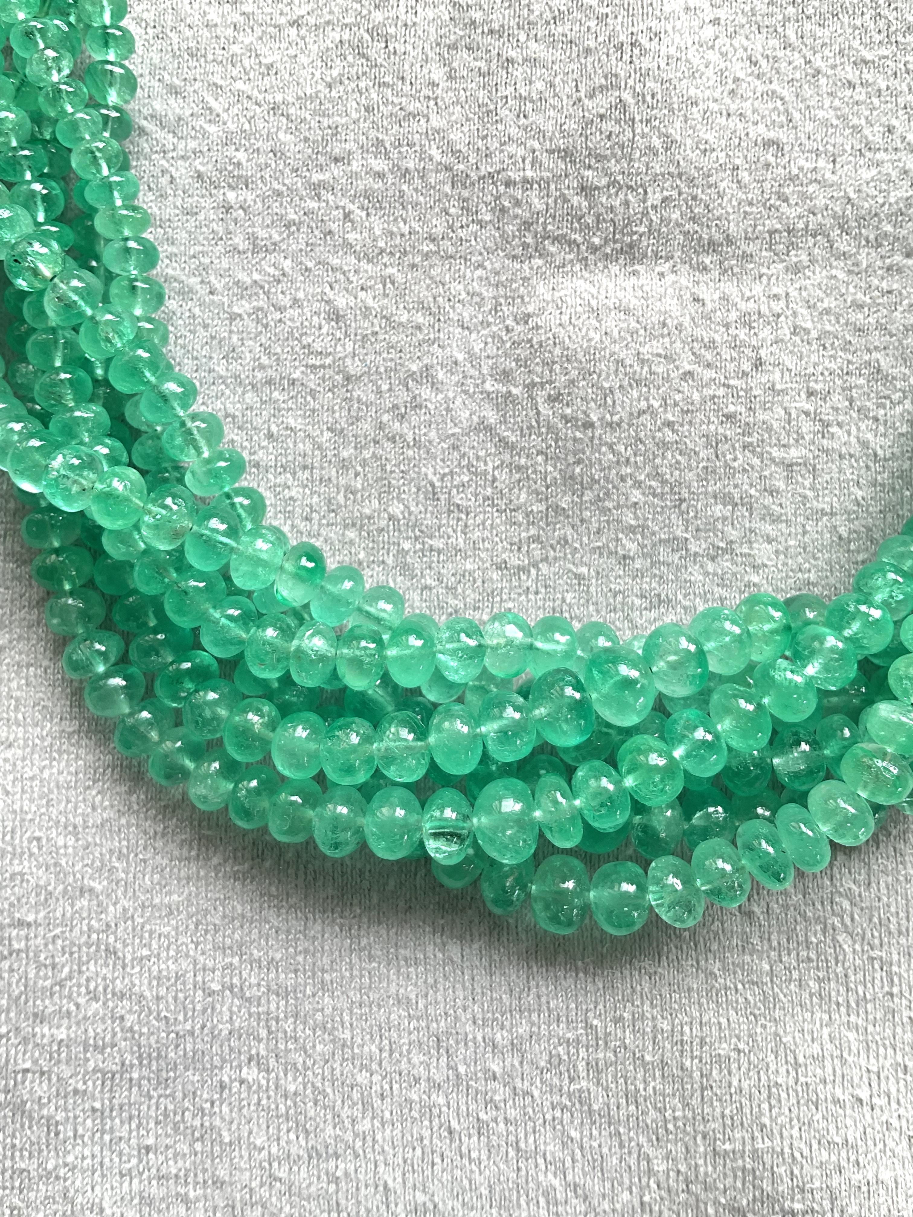 Top Quality 218.70 Carats Colombian Emerald Beads For high Jewelry Natural Gems For Sale 2