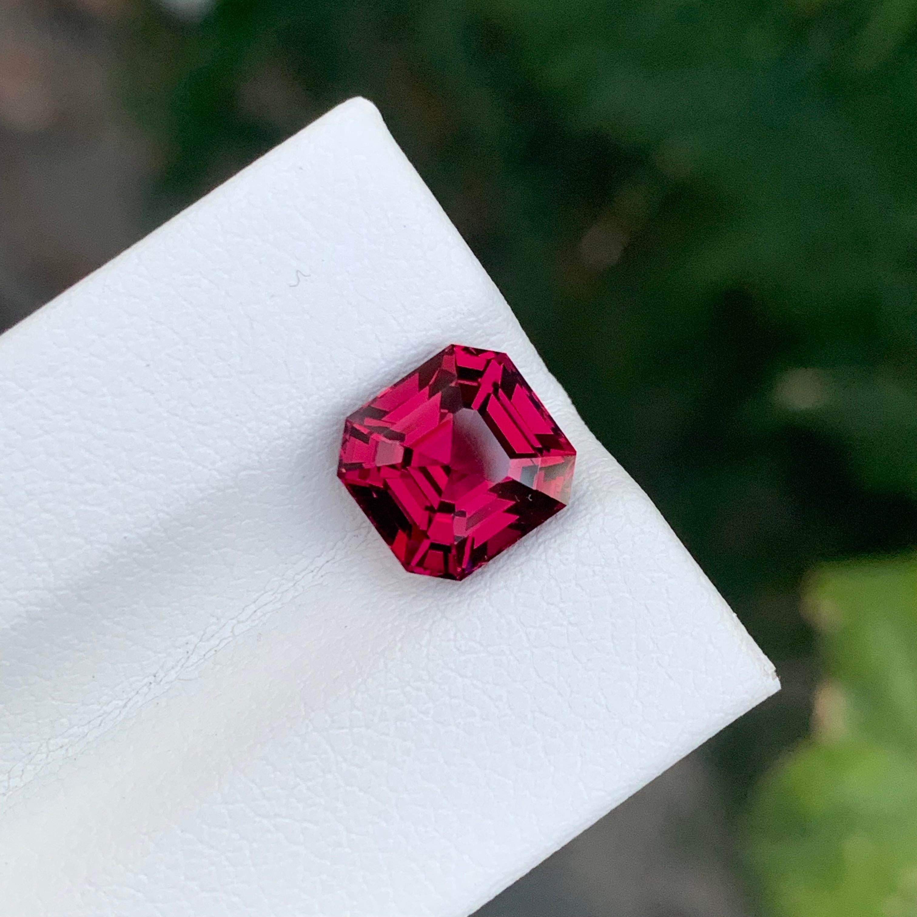 Top Qualität 3,70 Karat Natürliche Lose Rhodolith Granat Asscher Form Edelstein im Angebot 6