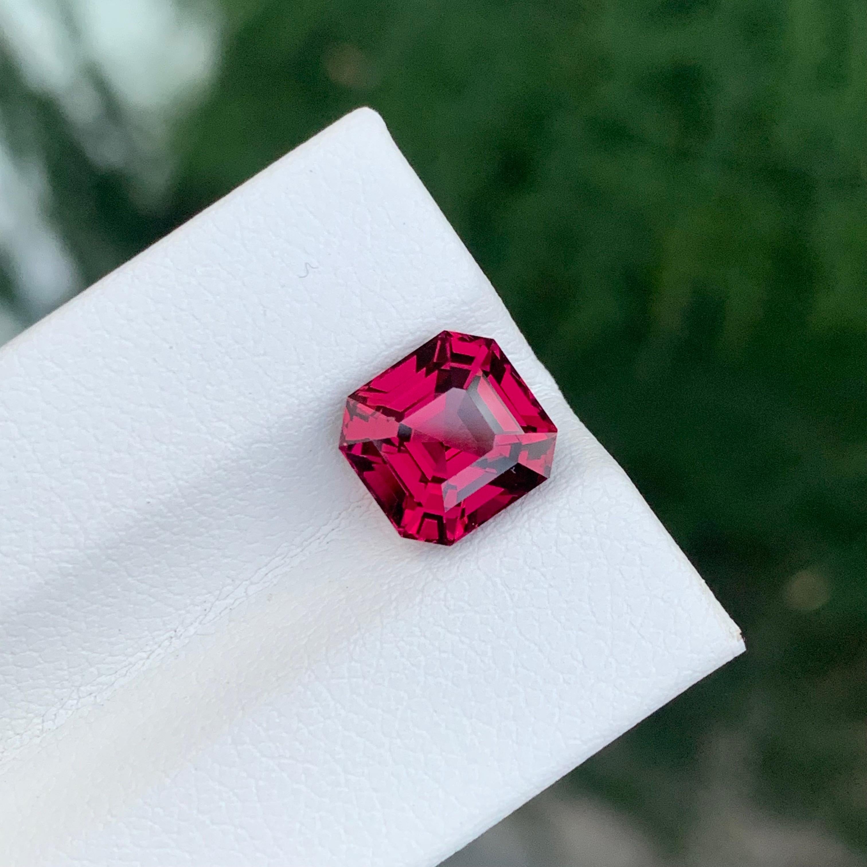 Top Qualität 3,70 Karat Natürliche Lose Rhodolith Granat Asscher Form Edelstein im Angebot 7