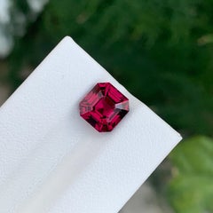 Top Quality 3.70 Carat Natural Loose Rhodolite Garnet Asscher Shape Gemstone