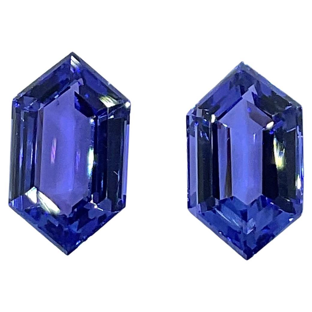 Top Quality 8.89 Carats Tanzanite Hexagon Cut Stone For Fine Jewelry Natural Gem