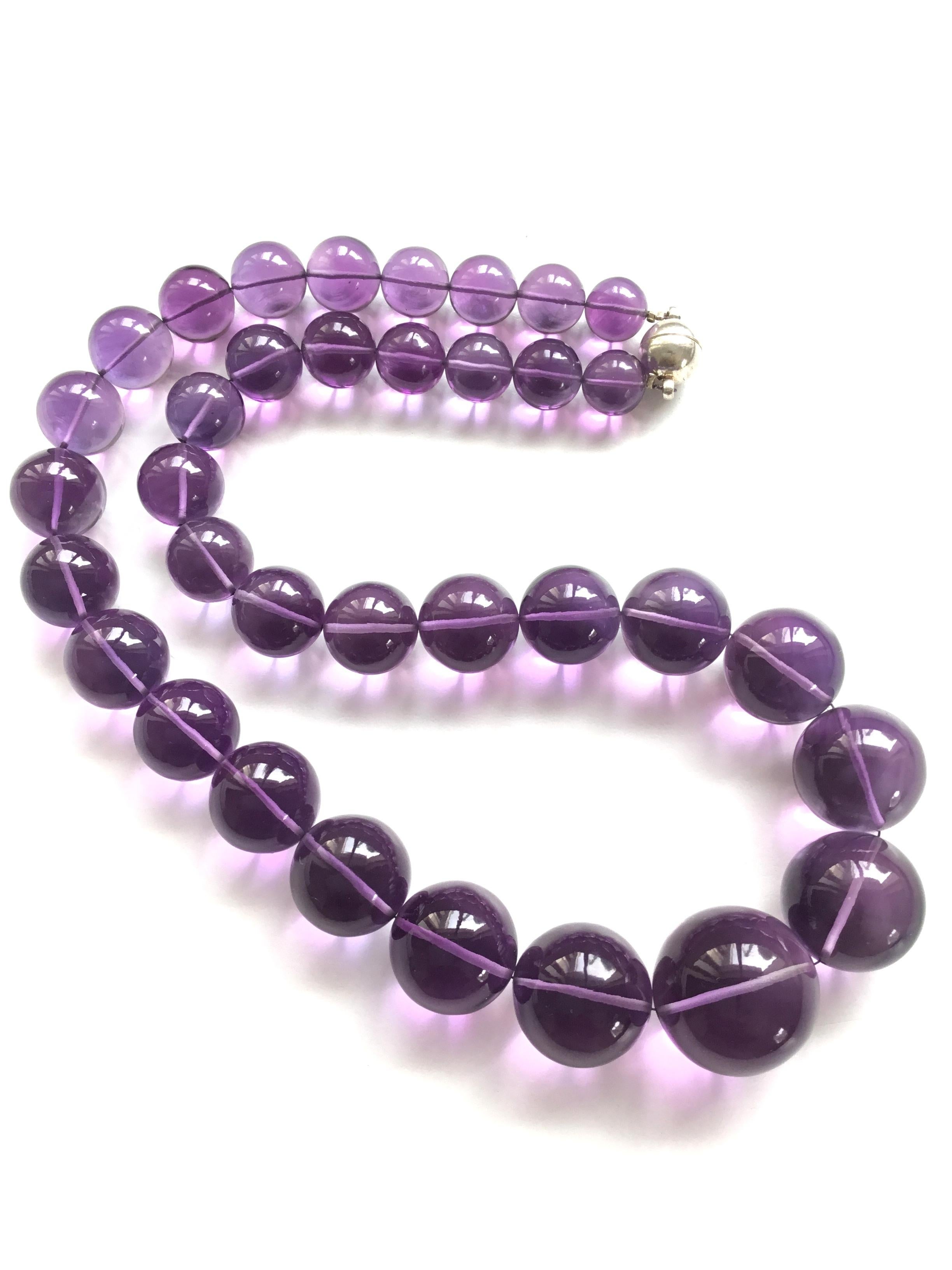 Bead Top Quality Amethyst Balls Necklace Loupe Clean For Sale