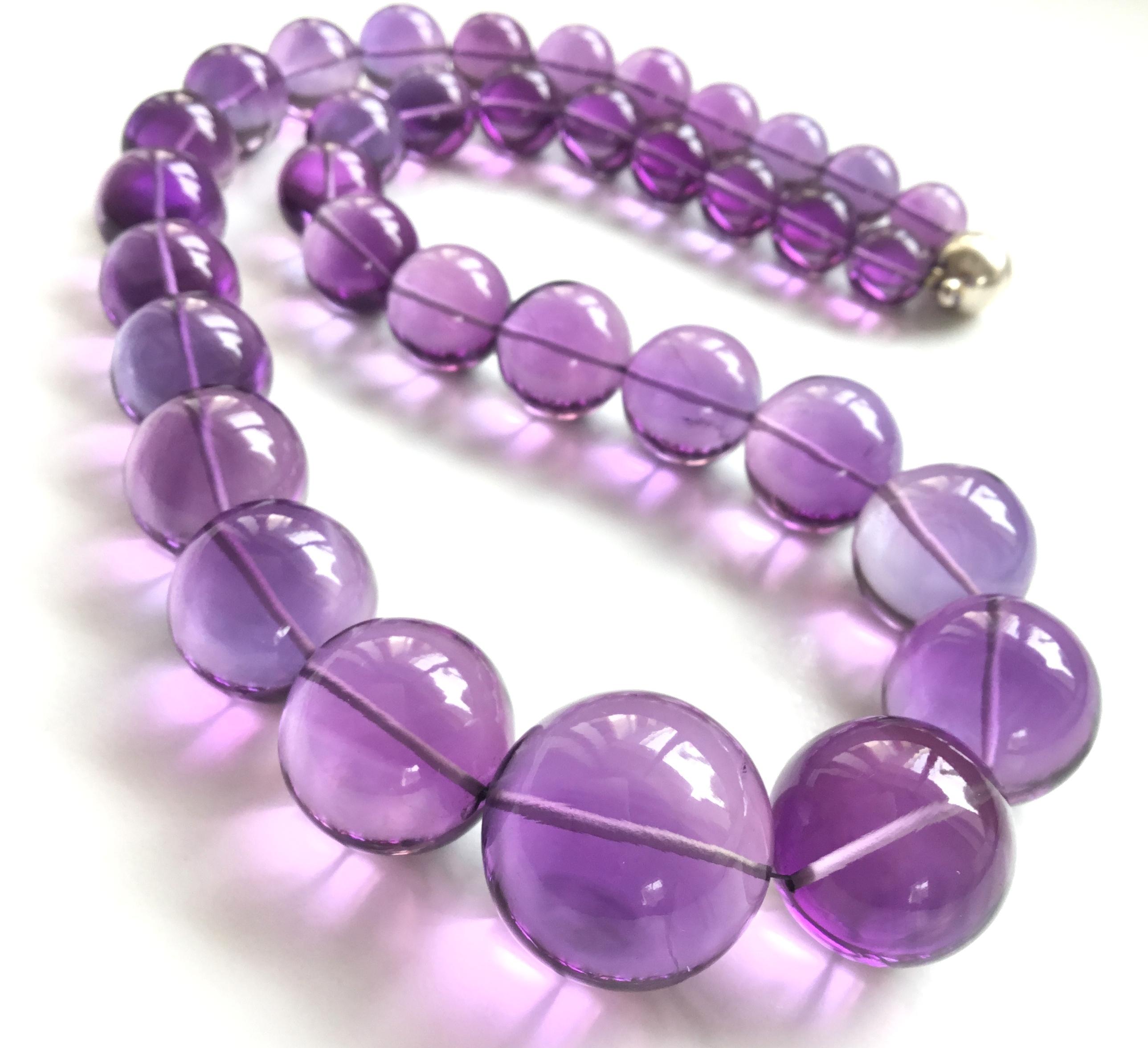 Top Quality Amethyst Balls Necklace Loupe Clean In New Condition For Sale In Jaipur, RJ
