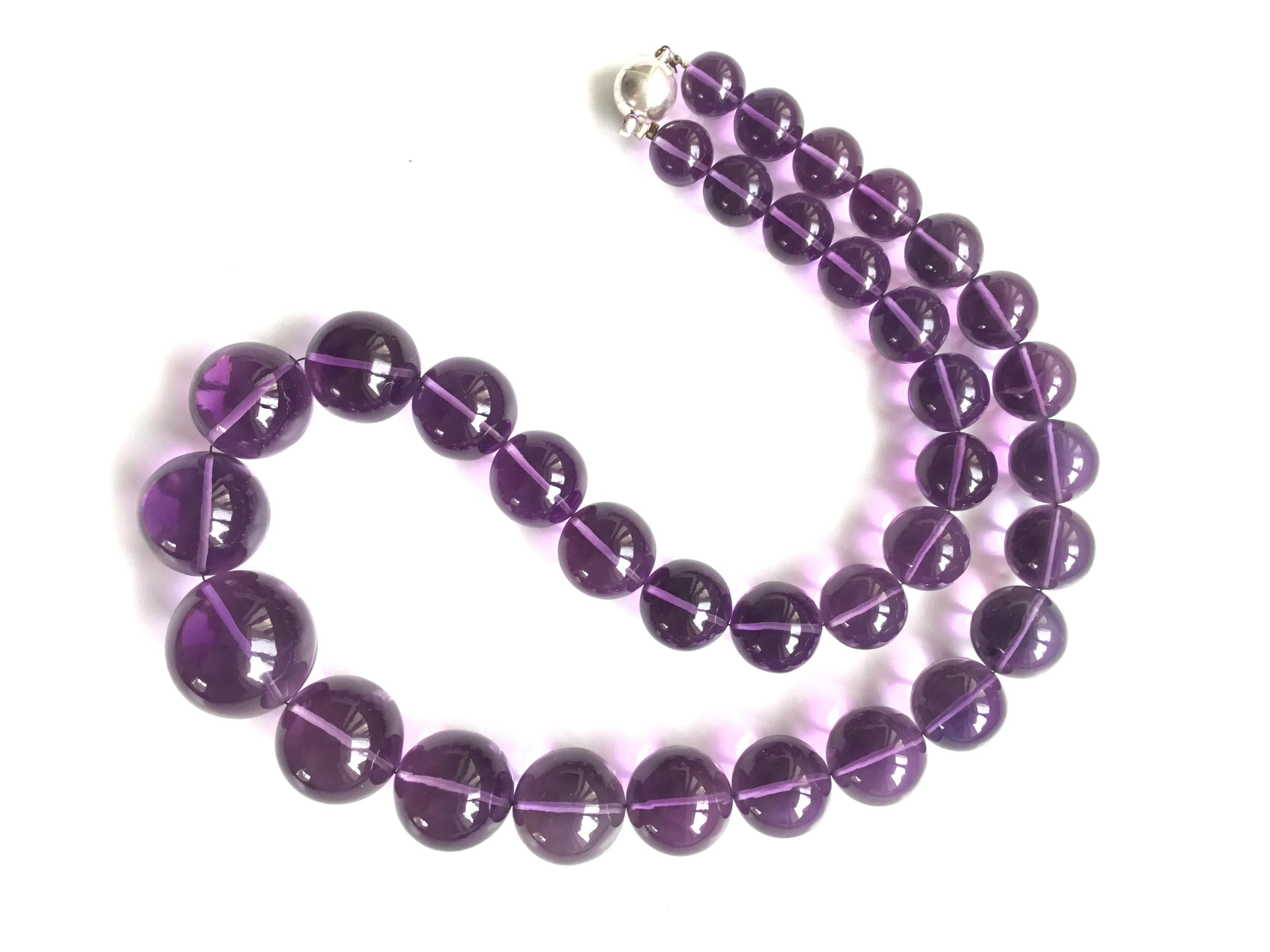 Top Quality Amethyst Balls Necklace Loupe Clean For Sale 1