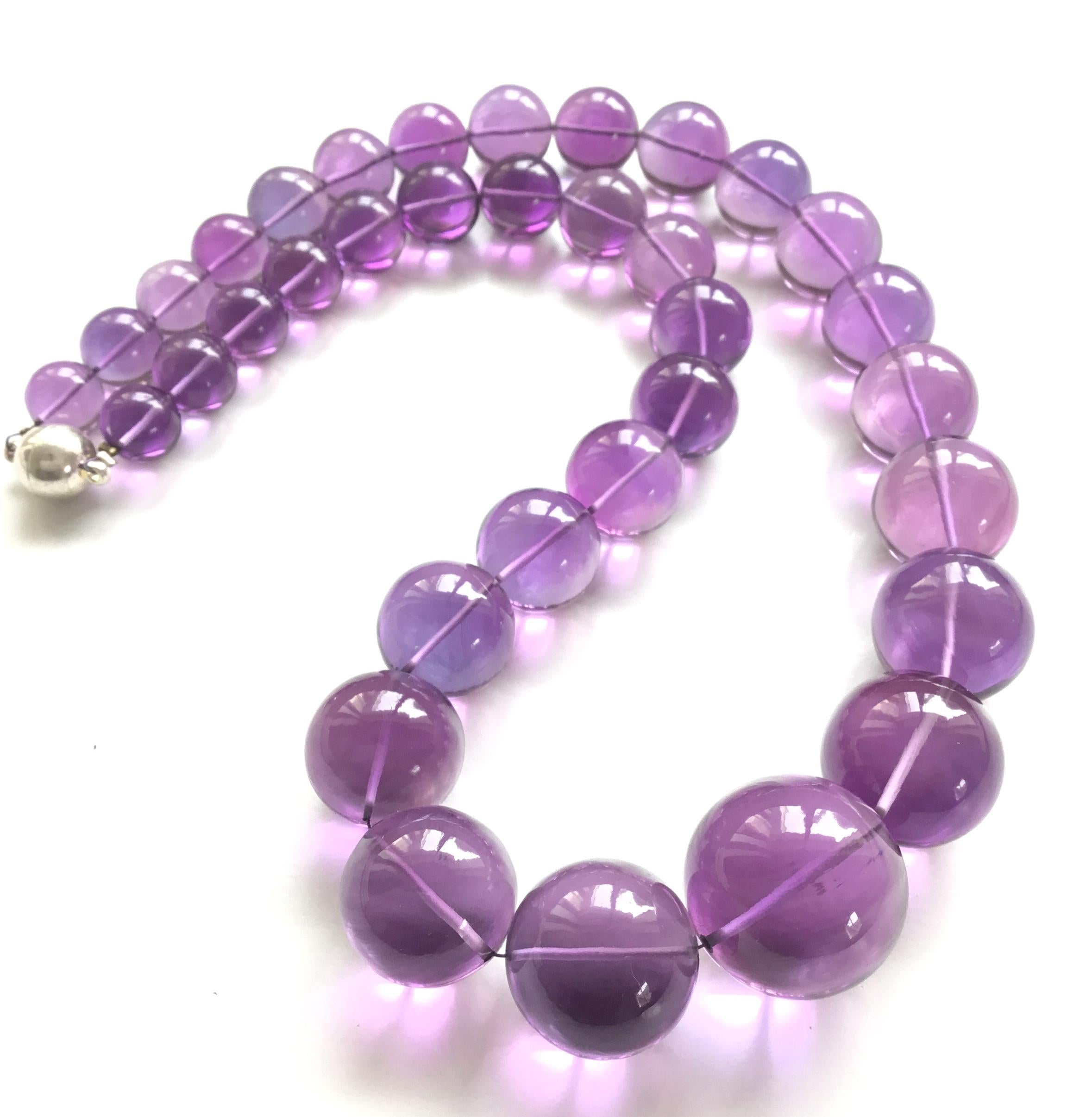 Top Quality Amethyst Balls Necklace Loupe Clean For Sale 2