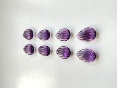 Top Quality Amethyst Carved Pears Layout Suite Loose Gemstone for Jewelry