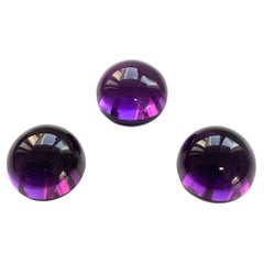 Top Quality Amethyst Smooth Round Cabochon Loose Gemstone for Jewelry