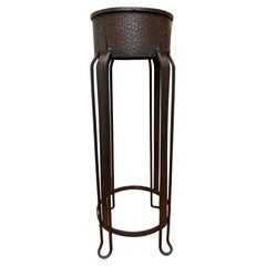 Top Quality and Hand Forged Iron & Hand Hammered Brass Pedestal or Flower Stand