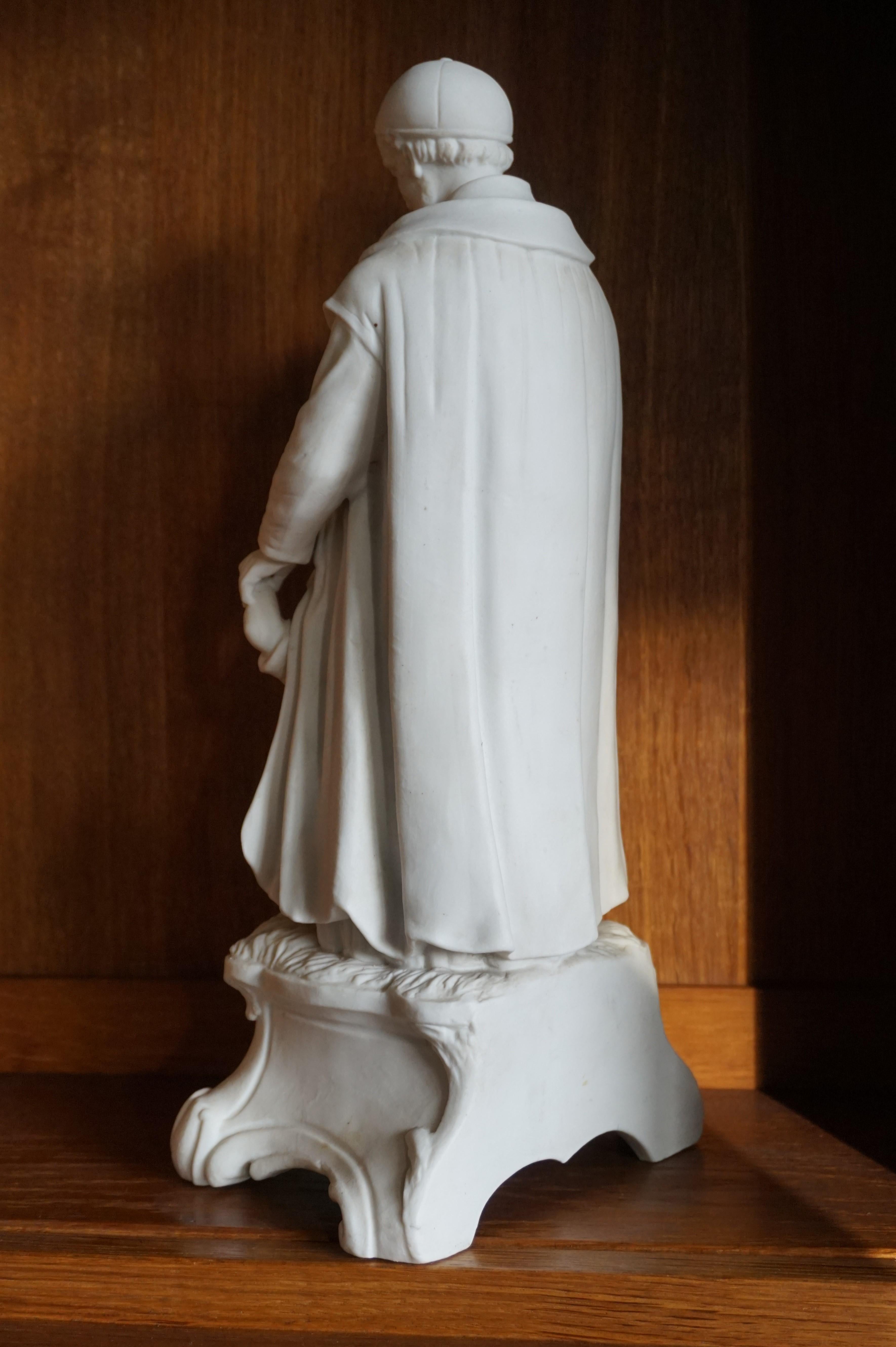 Top Quality Bisque Porcelain Sculpture of Saint Vincent de Paul with Children In Excellent Condition For Sale In Lisse, NL