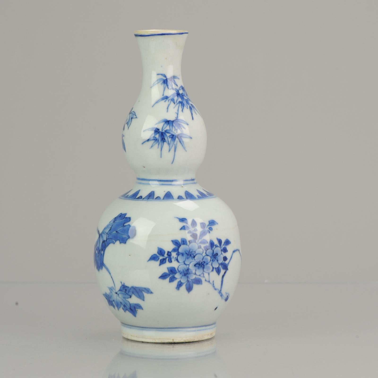 Top Quality Chinese Porcelain 17th C Transitional Double Gourd Vase, China 3