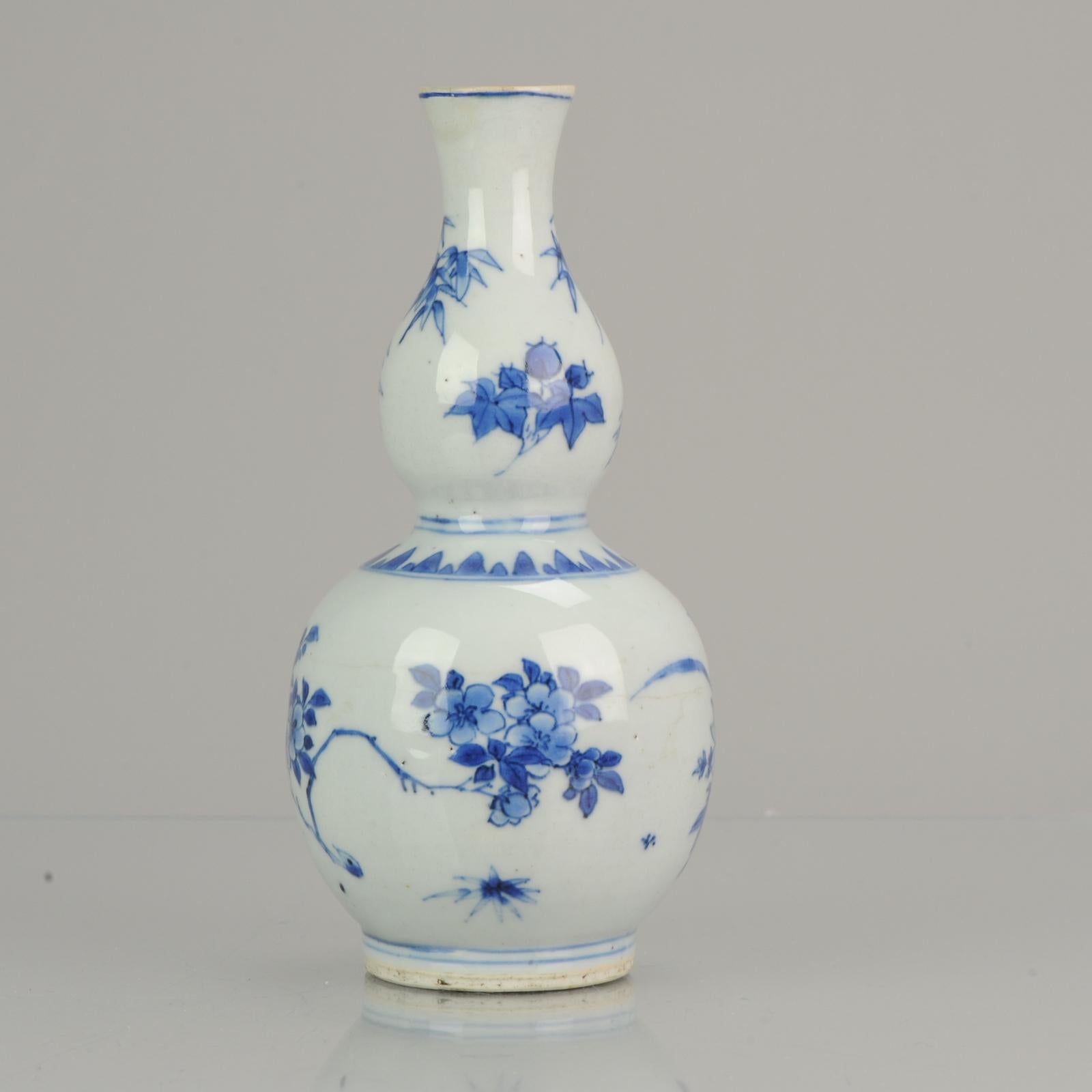 Top Quality Chinese Porcelain 17th C Transitional Double Gourd Vase, China 4