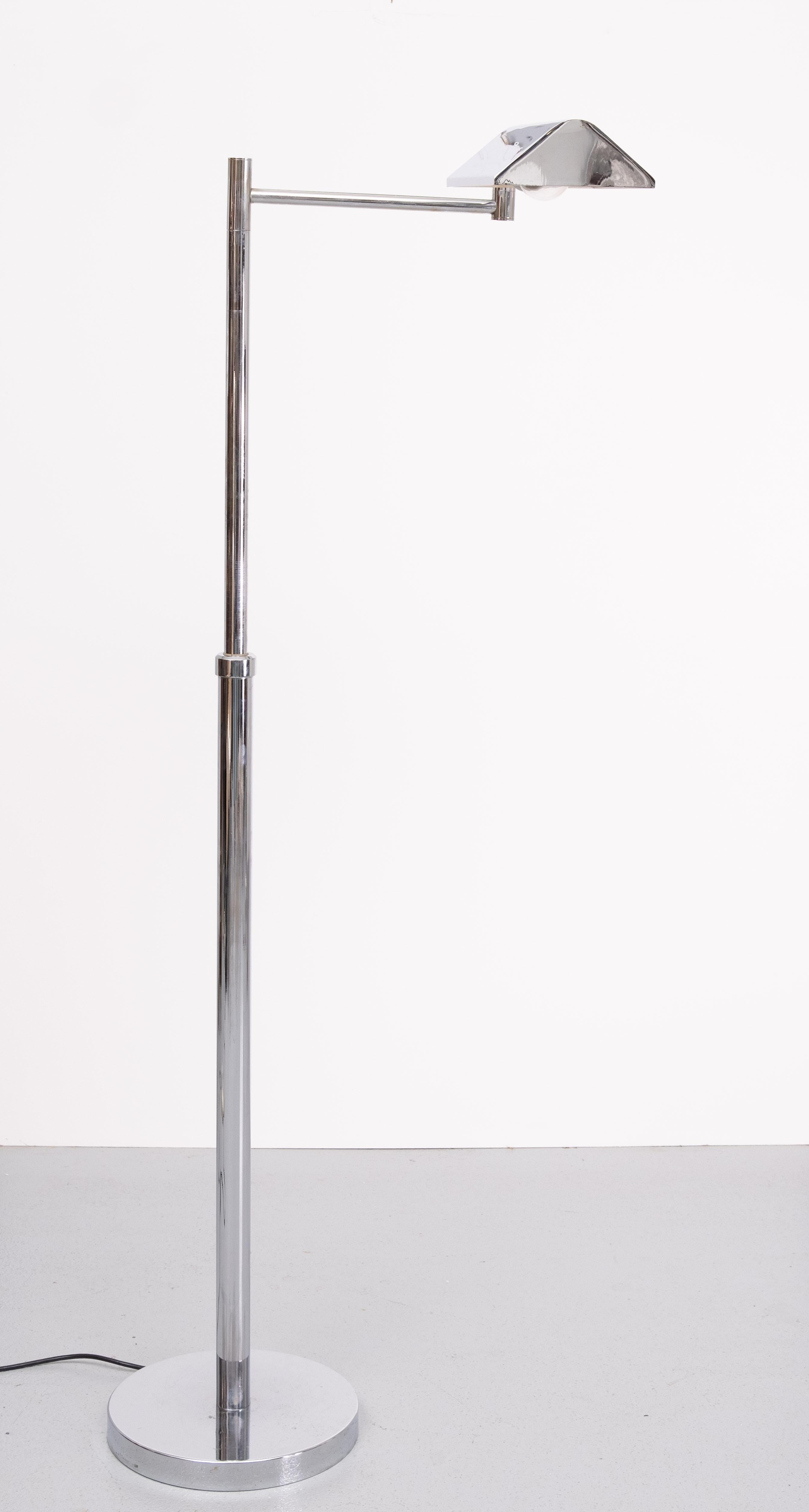 Top quality Chrome Swing Arm floor lamp 1970s  2