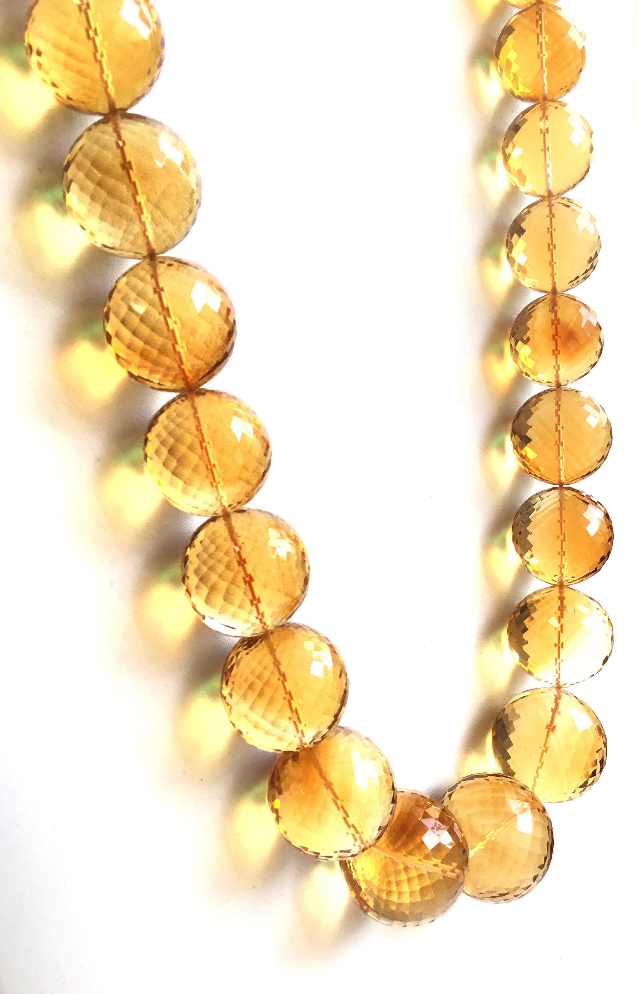 Top Quality Citrine Faceted balls Natural Gemstone Necklace  In New Condition For Sale In Jaipur, RJ