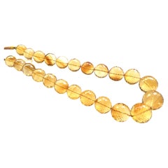 Top Quality Citrine Faceted balls Natural Gemstone Necklace 
