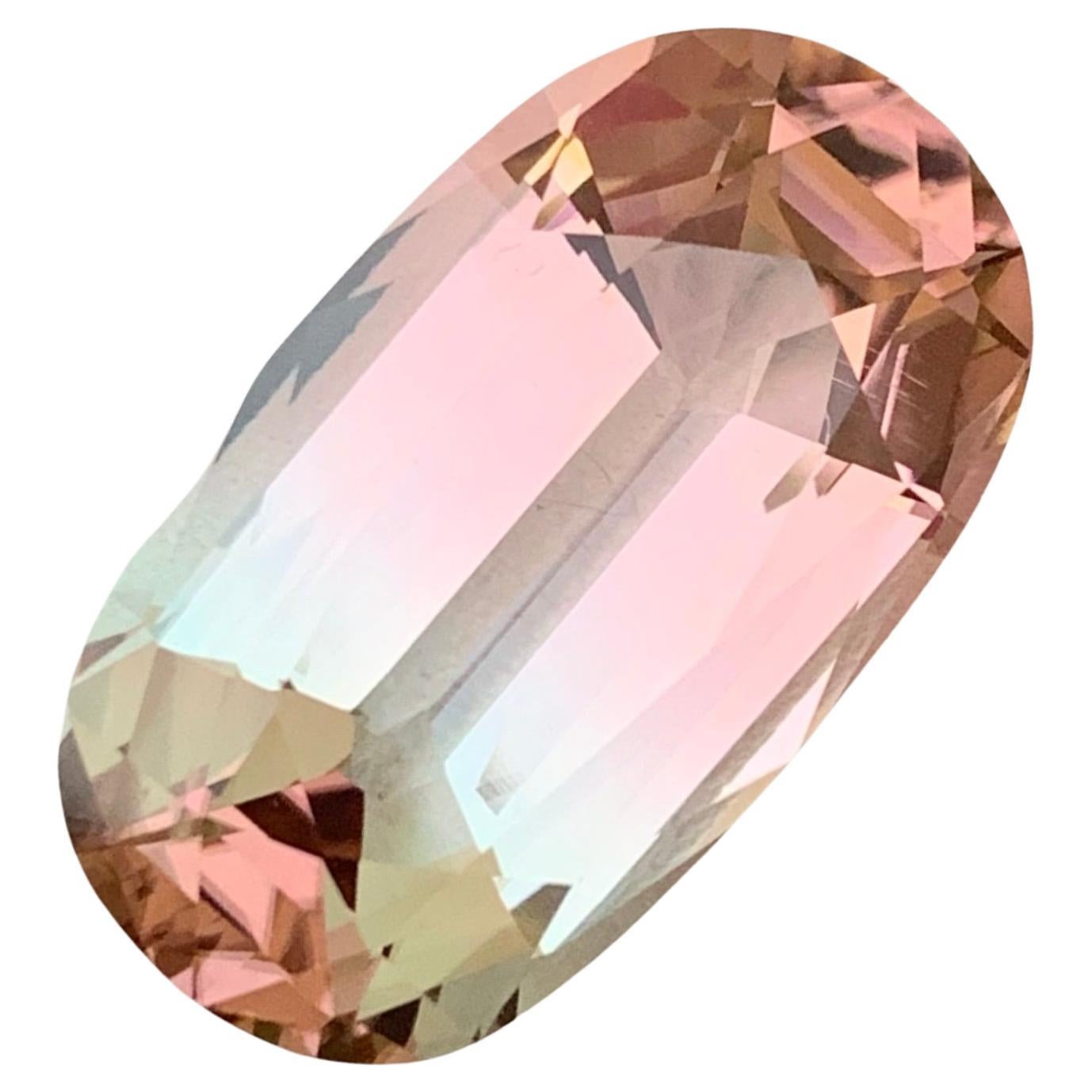 Loose Bicolor Tourmaline 
Weight: 21.60 Carats 
Dimension: 24x13.9x8.9 Mm
Origin: Paprook Afghanistan 
Shape: Oval
Treatment: Non / Natural 
Certificate: On Demand 
Color: Pink & White
Bicolor tourmaline, a captivating gemstone celebrated for its