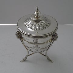 Top Quality English Solid Silver Tea Caddy By Goldsmiths and Silversmiths Co.