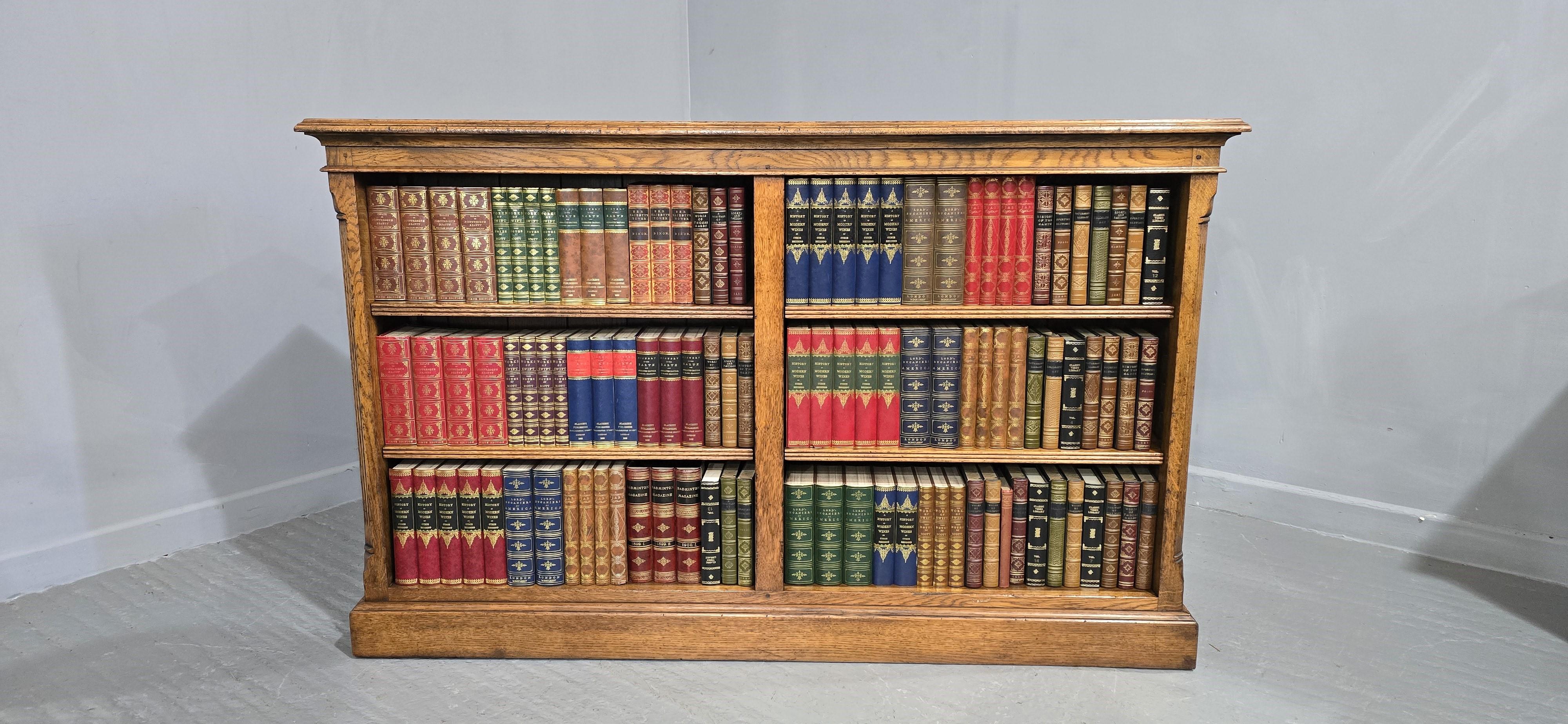 Jacobean Top Quality Golden Oak Open Library Bookcase For Sale