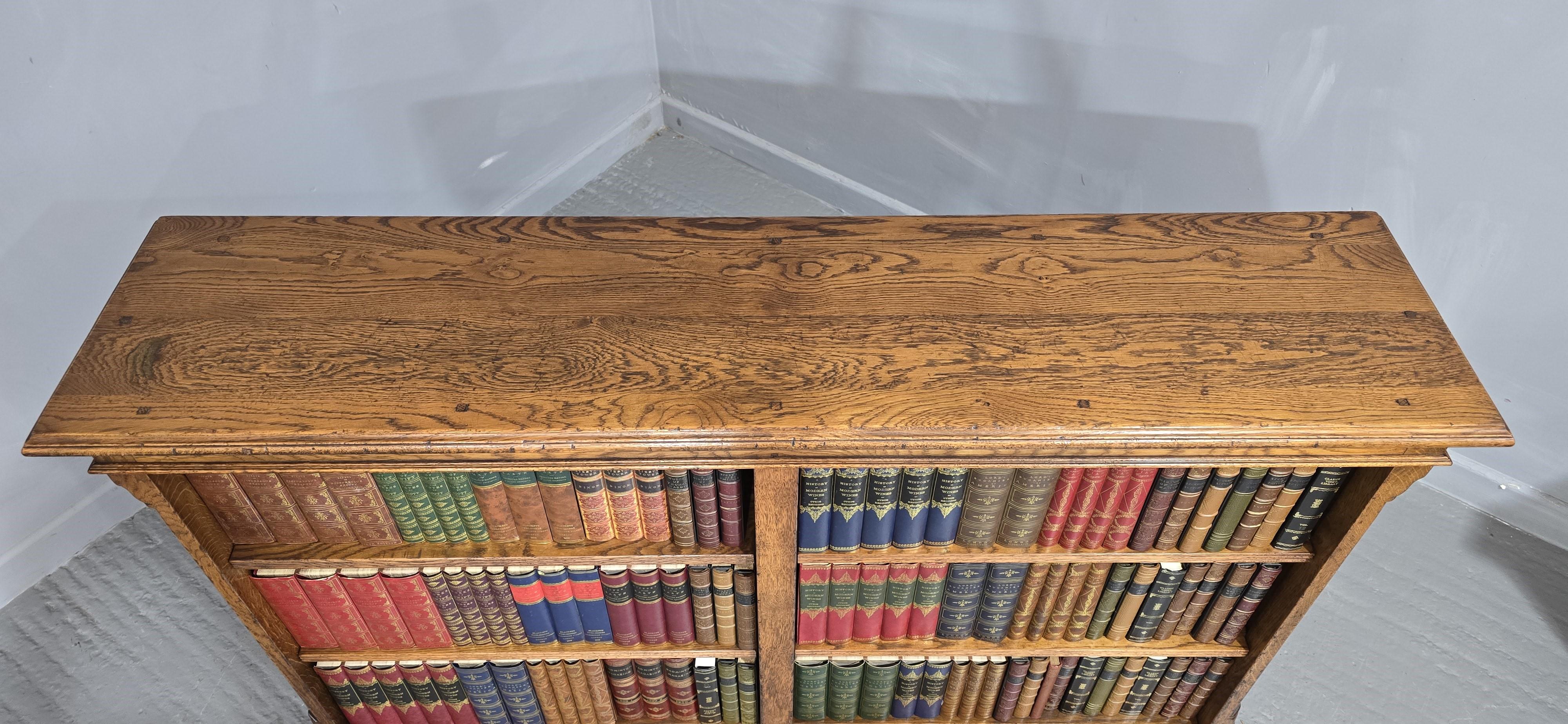 20th Century Top Quality Golden Oak Open Library Bookcase For Sale