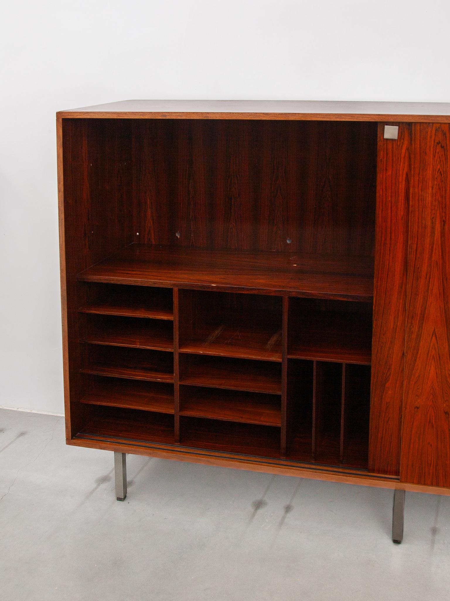 Chrome Top Quality High Sideboard designed by Alfred Hendrickx for Belform, 1960s For Sale