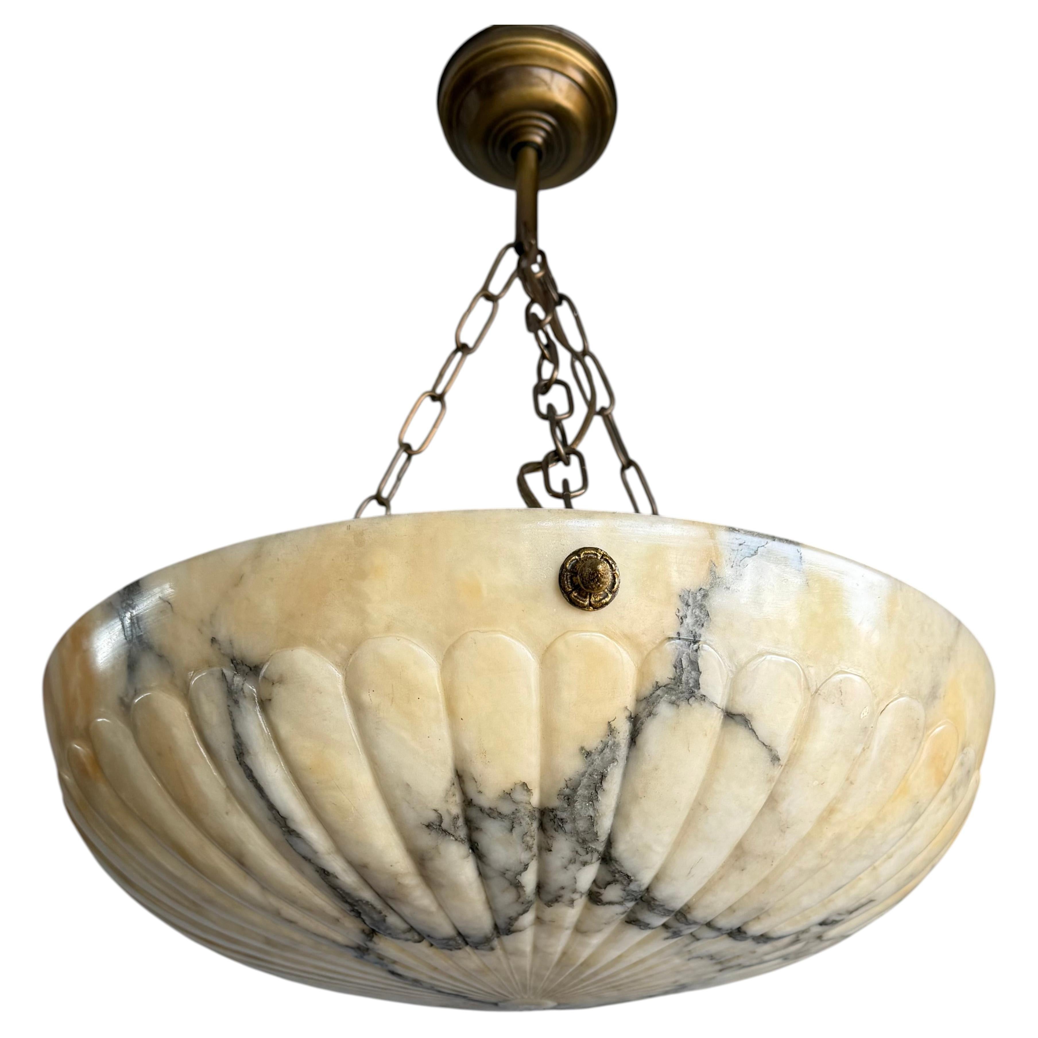 Top Quality & Larg Size, Timeless Design Alabaster Pendant Light Ceiling Fixture