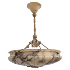 Top Quality Large Size, Timeless Design Alabaster Pendant Light with Rope Chain