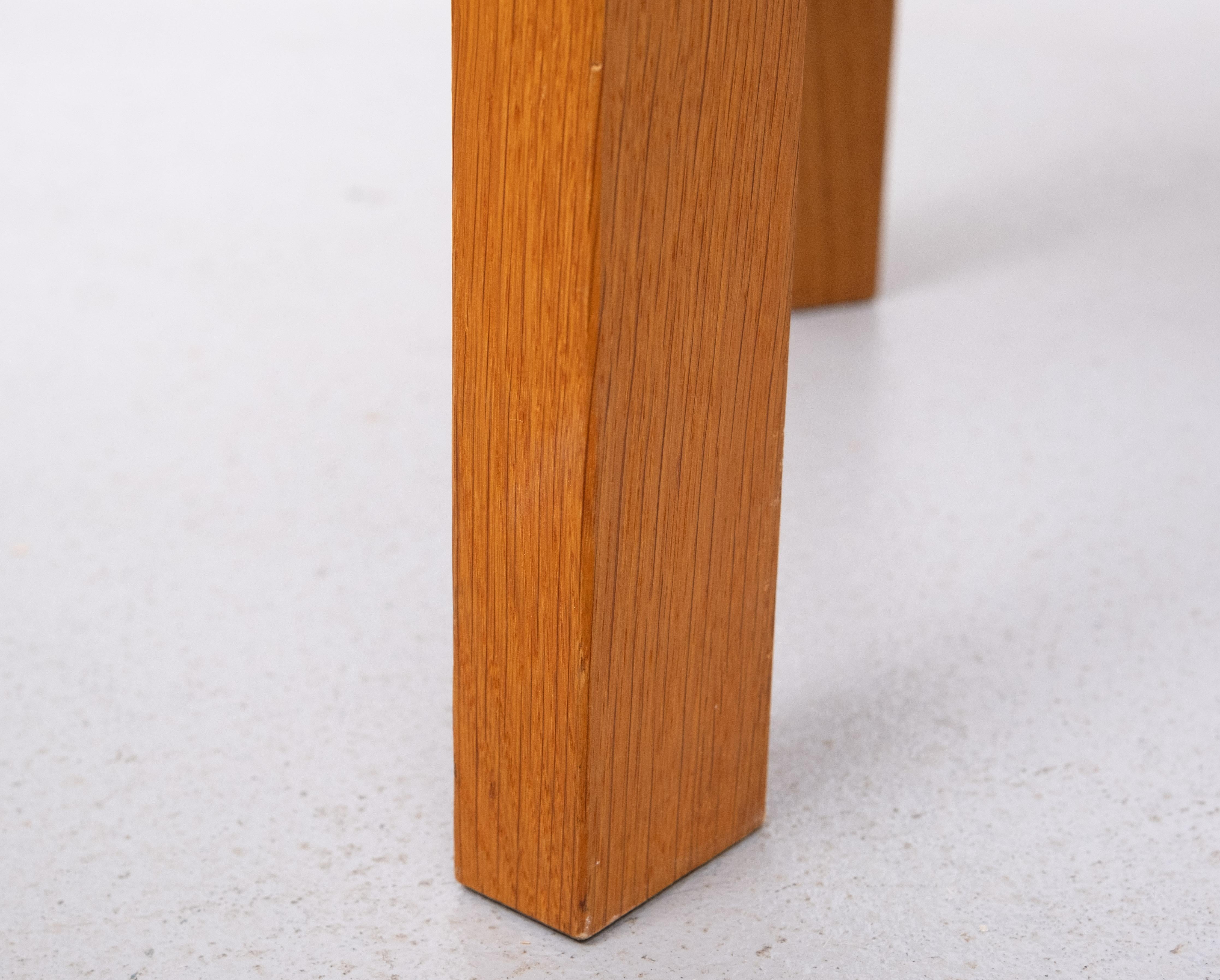 Fine XX secolo Pouf in pelle di alta qualità  3 gambe Oak  1990s in vendita