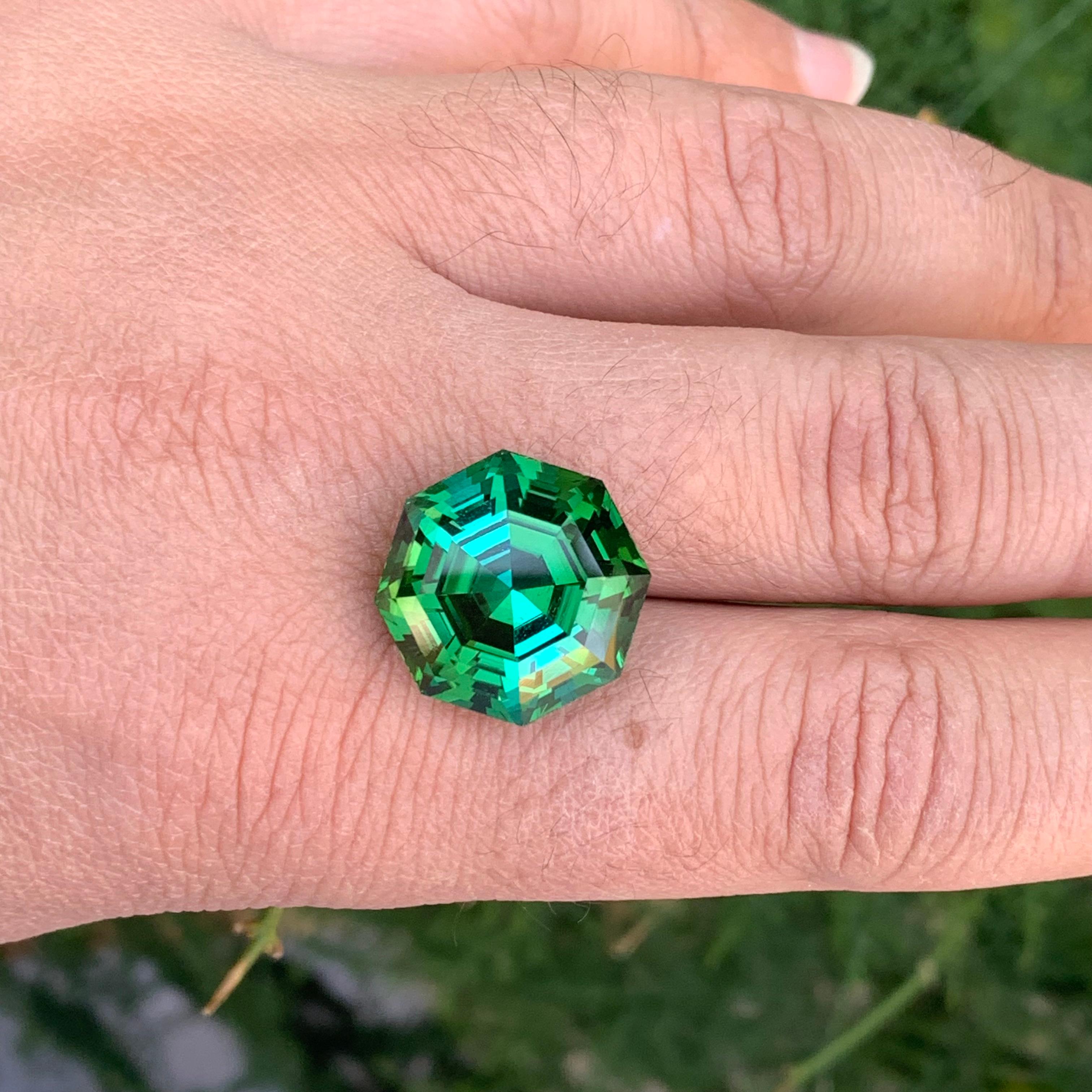 Tourmaline verte naturelle pure de 26,05 carats de qualité supérieure en vente 8