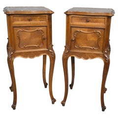 Top Quality Pair French Walnut Bedside Lamp Tables