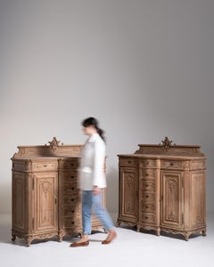 Pair of Louis XV Oak Buffets, Belgian Craftsmanship, Circa 1890