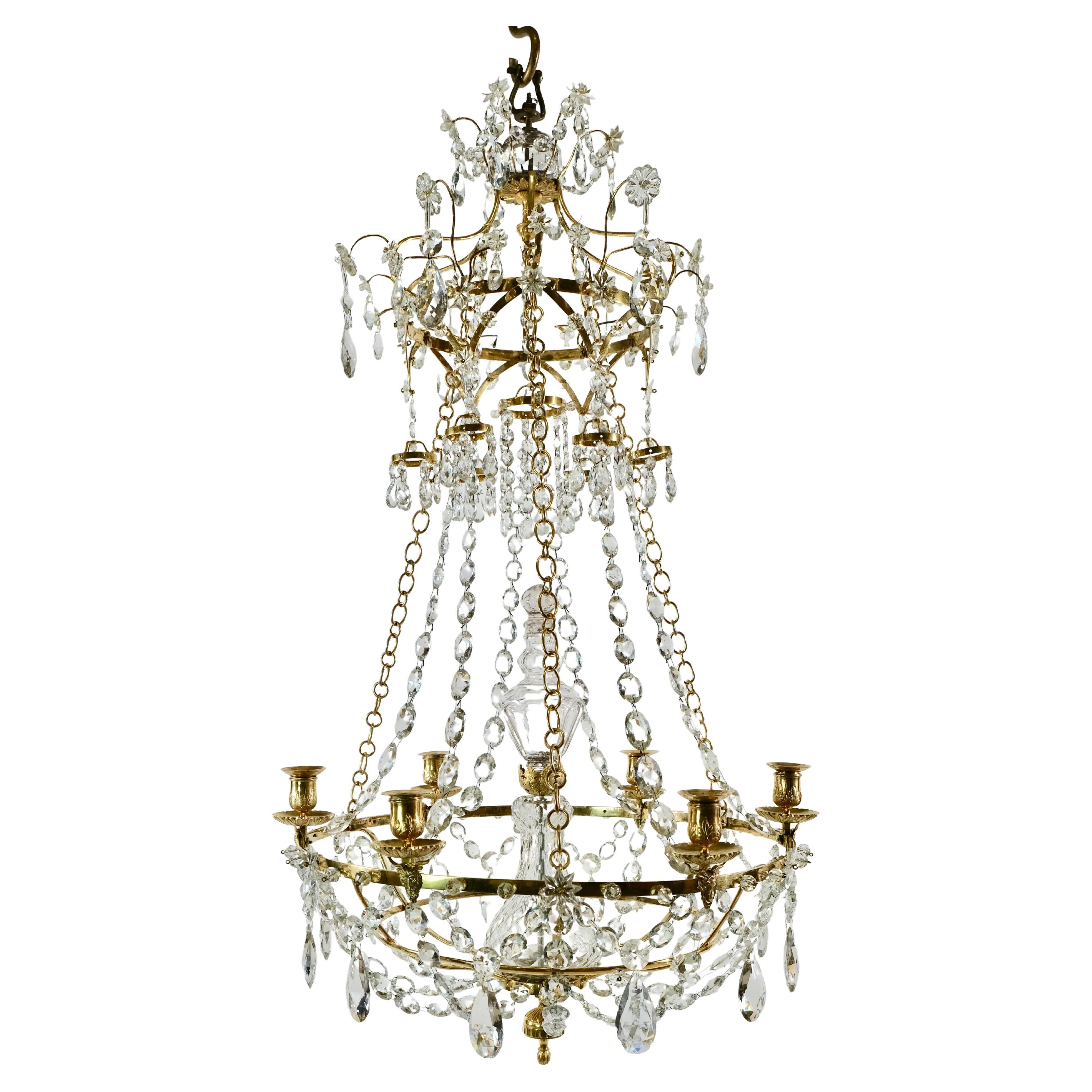 Top Quality Swedish Gustavian Haga Chandelier Made Ca 1785