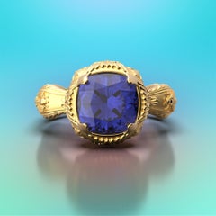Top Quality Tanzanite Ring in 14k Gold Made in Italy by Oltremare Gioielli