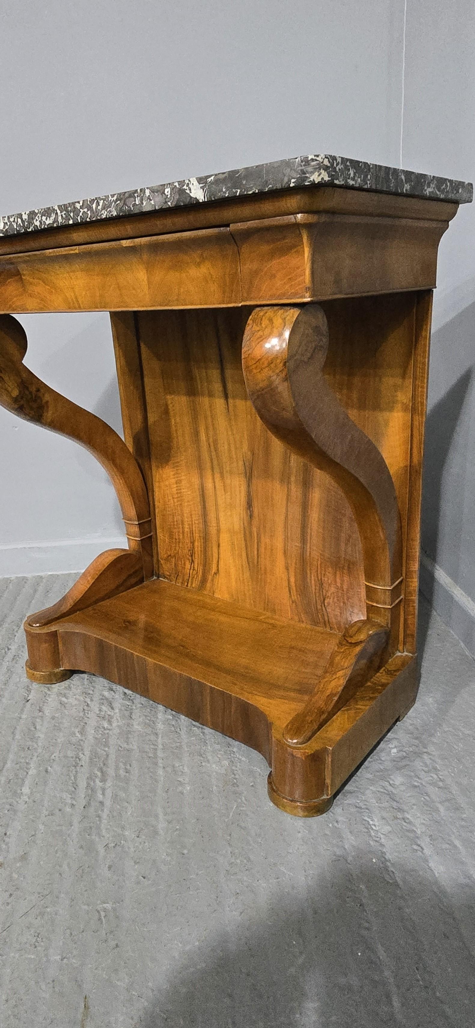 French Top Quality Walnut Console Table For Sale