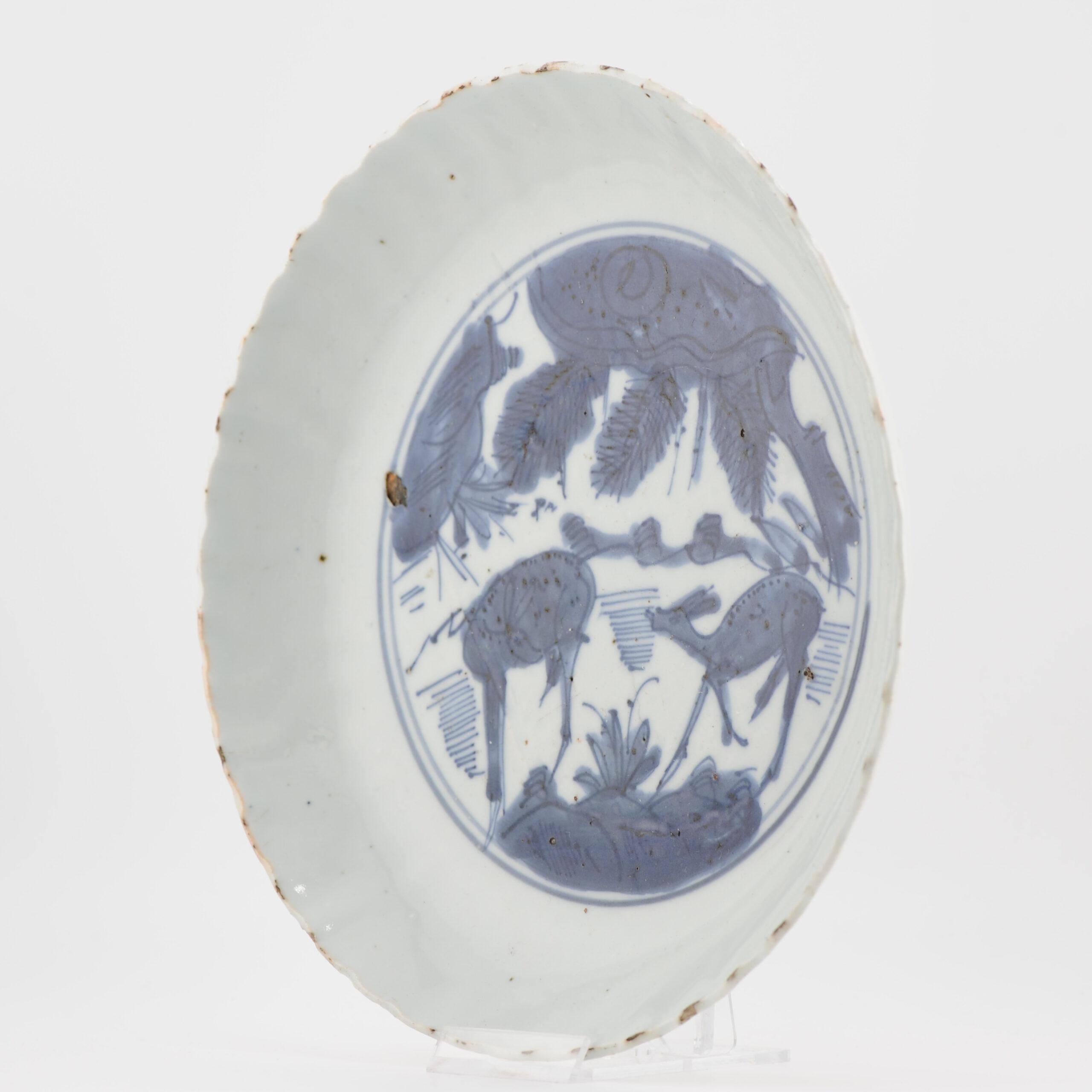 Assiette Kraak Wanli en porcelaine chinoise ancienne de la période Ming de qualité supérieure en vente 7