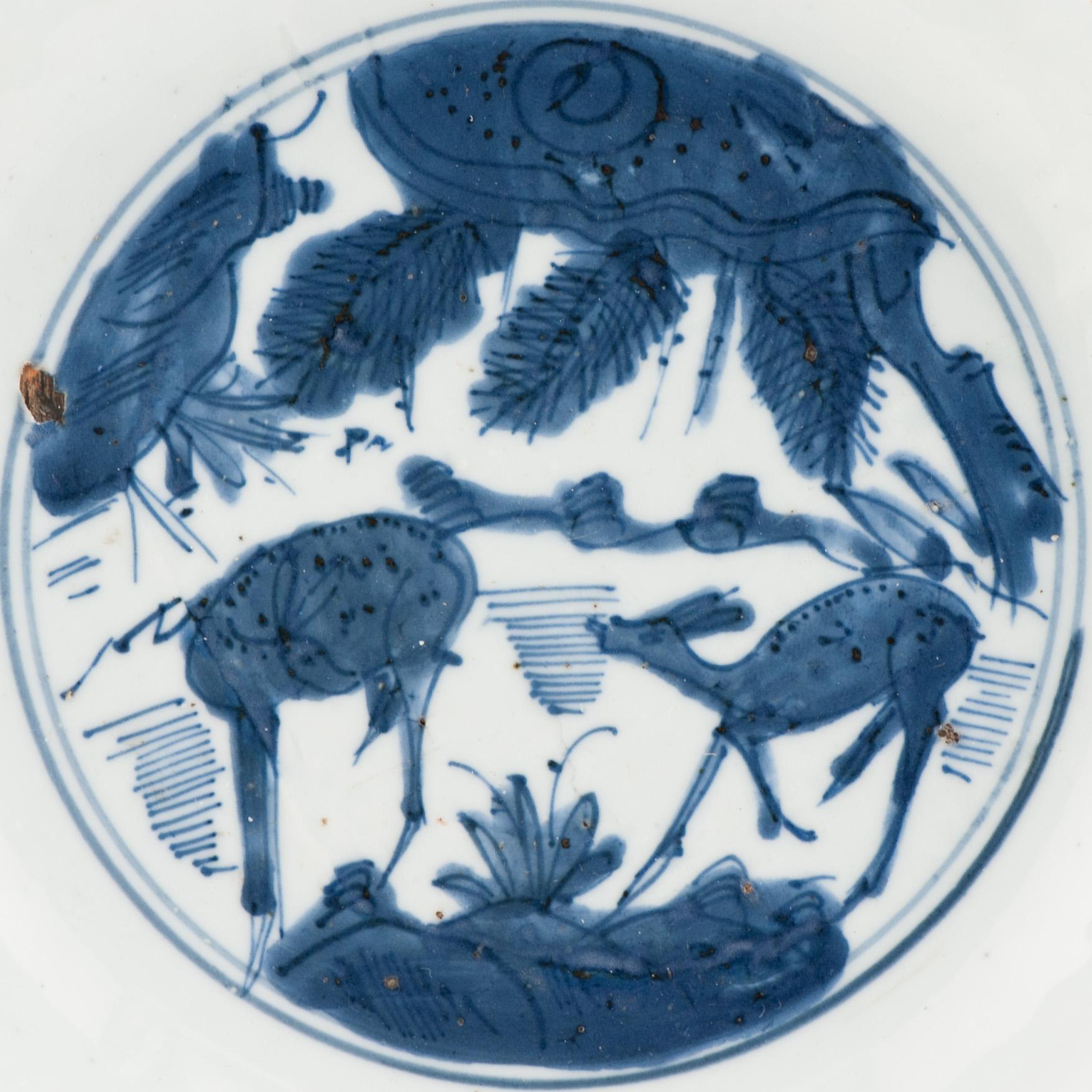 Chinois Assiette Kraak Wanli en porcelaine chinoise ancienne de la période Ming de qualité supérieure en vente