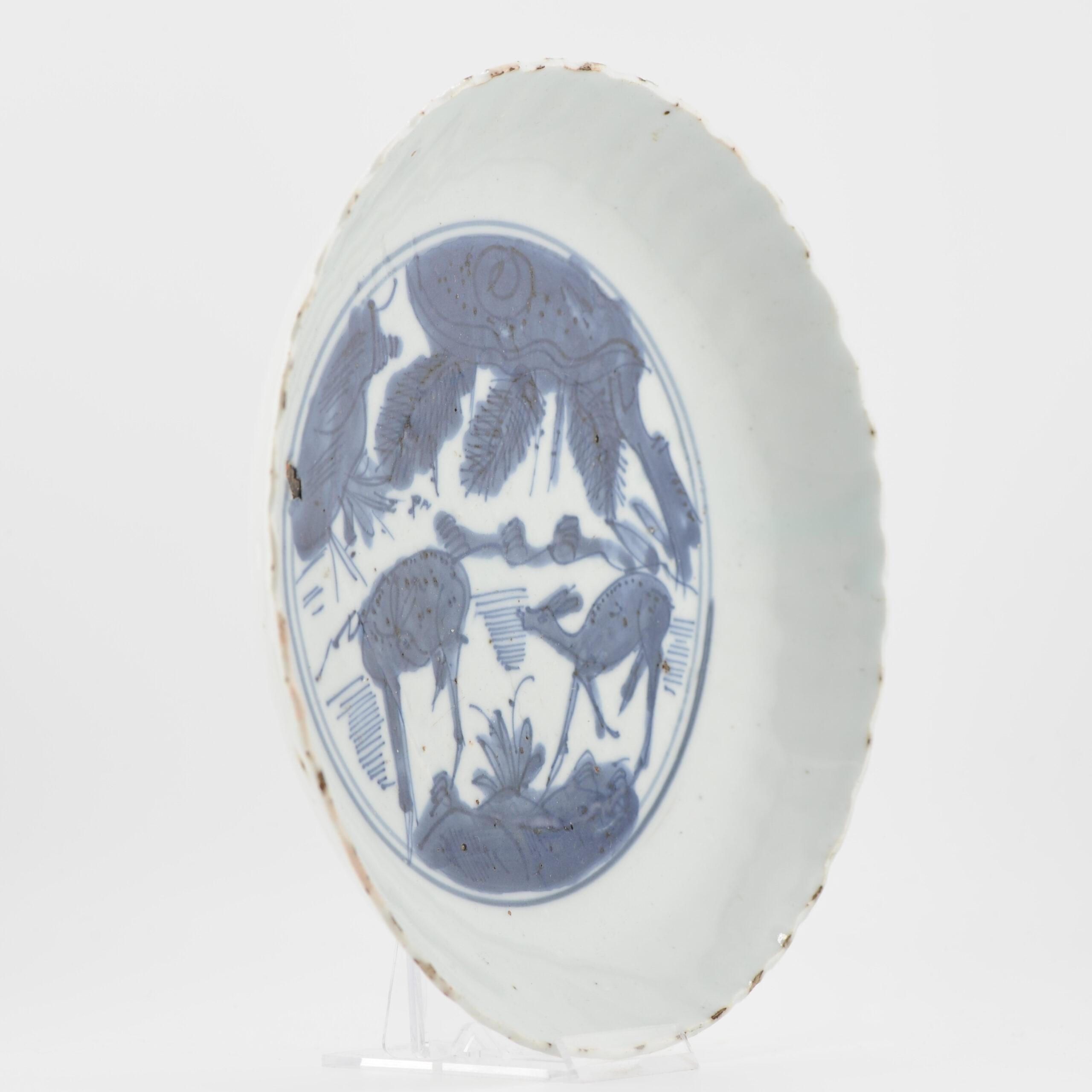 Assiette Kraak Wanli en porcelaine chinoise ancienne de la période Ming de qualité supérieure en vente 3