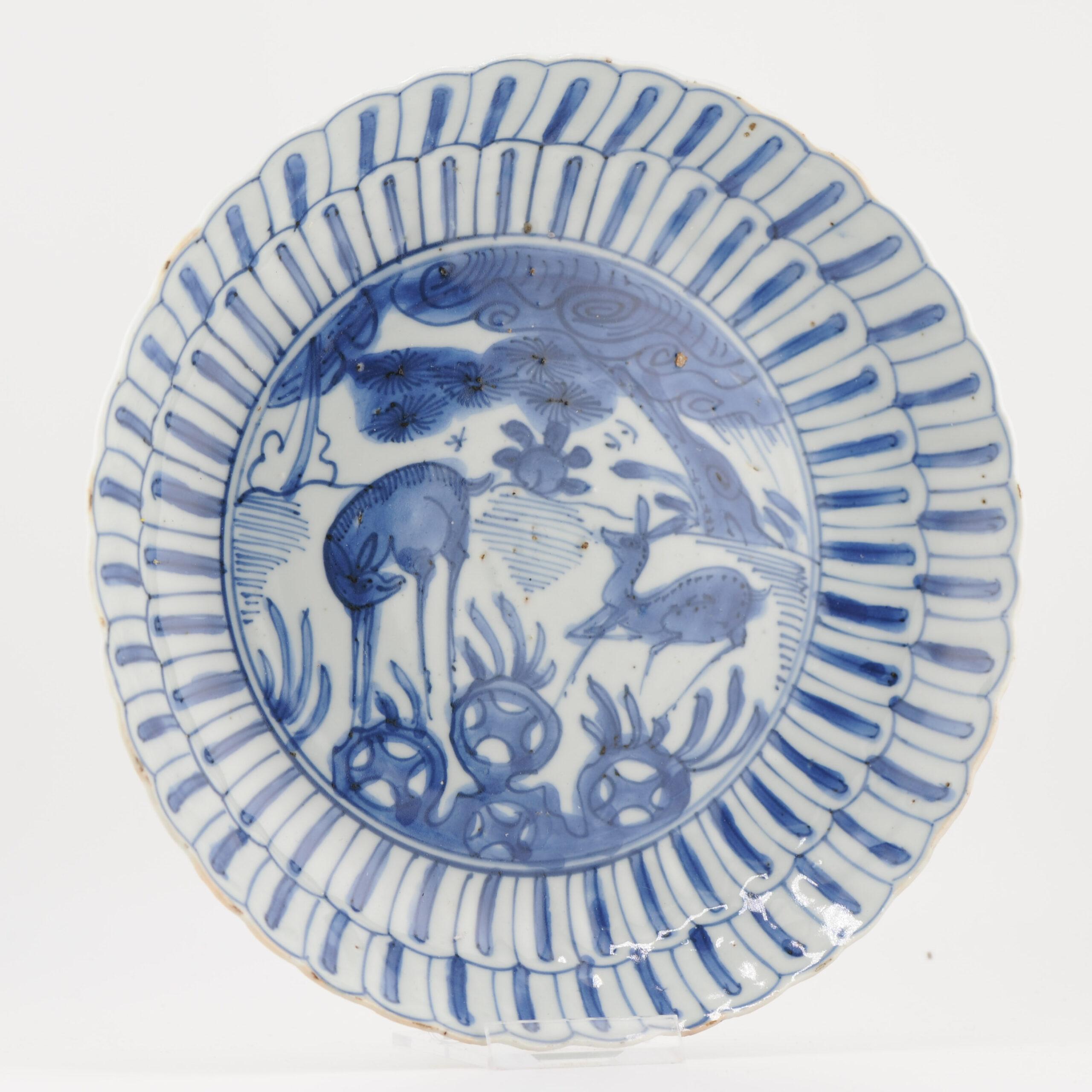 Assiette Kraak Wanli en porcelaine chinoise ancienne de la période Ming de qualité supérieure en vente 3