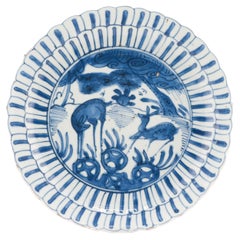 Top Quality Wanli Antique Ming Period Chinese Porcelain Kraak Plate Deers