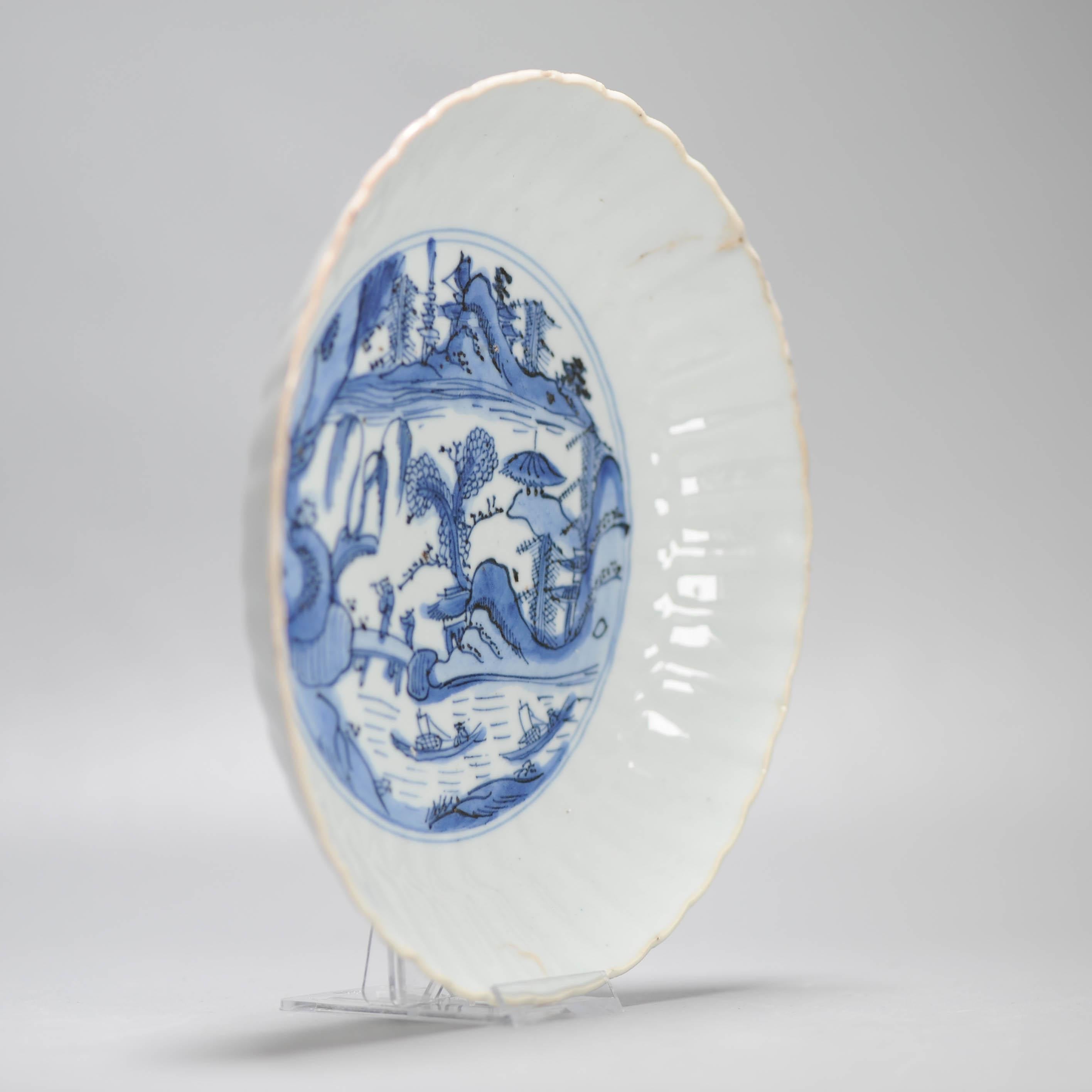 Top Quality Wanli Antique Ming Period Chinese Porcelain Kraak Plate Landscape For Sale 7