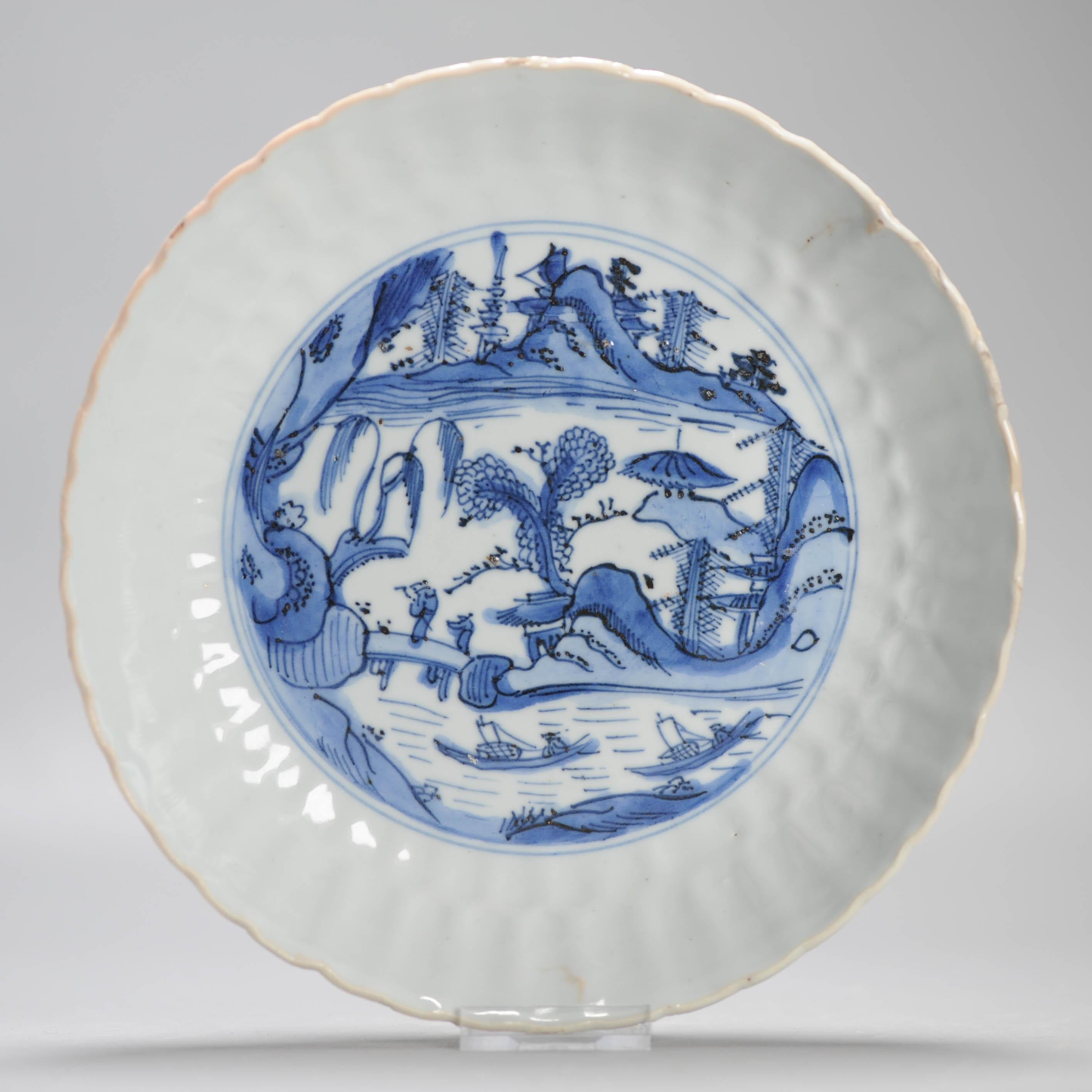 Top Quality Wanli Antique Ming Period Chinese Porcelain Kraak Plate Landscape For Sale 2