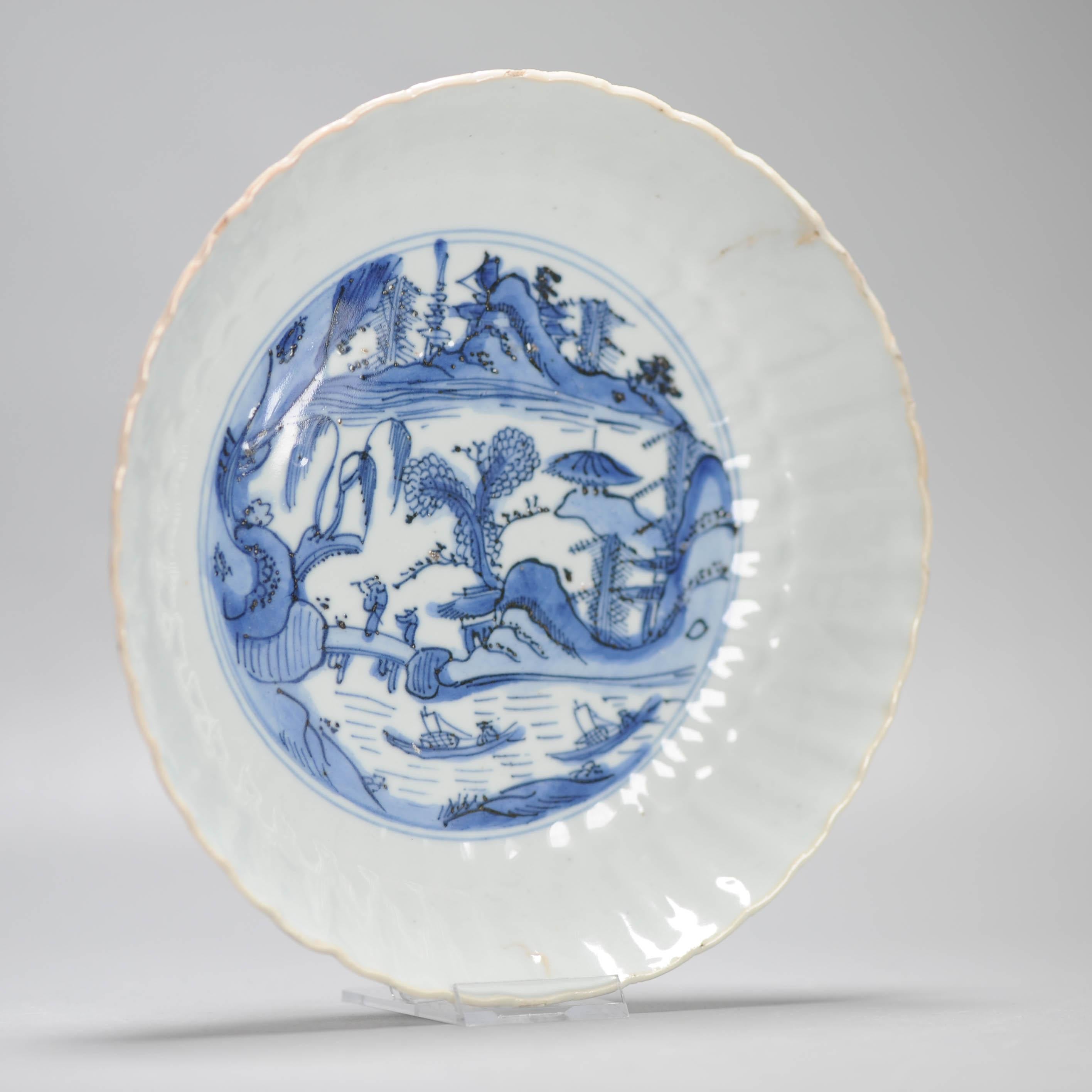 Top Quality Wanli Antique Ming Period Chinese Porcelain Kraak Plate Landscape For Sale 4