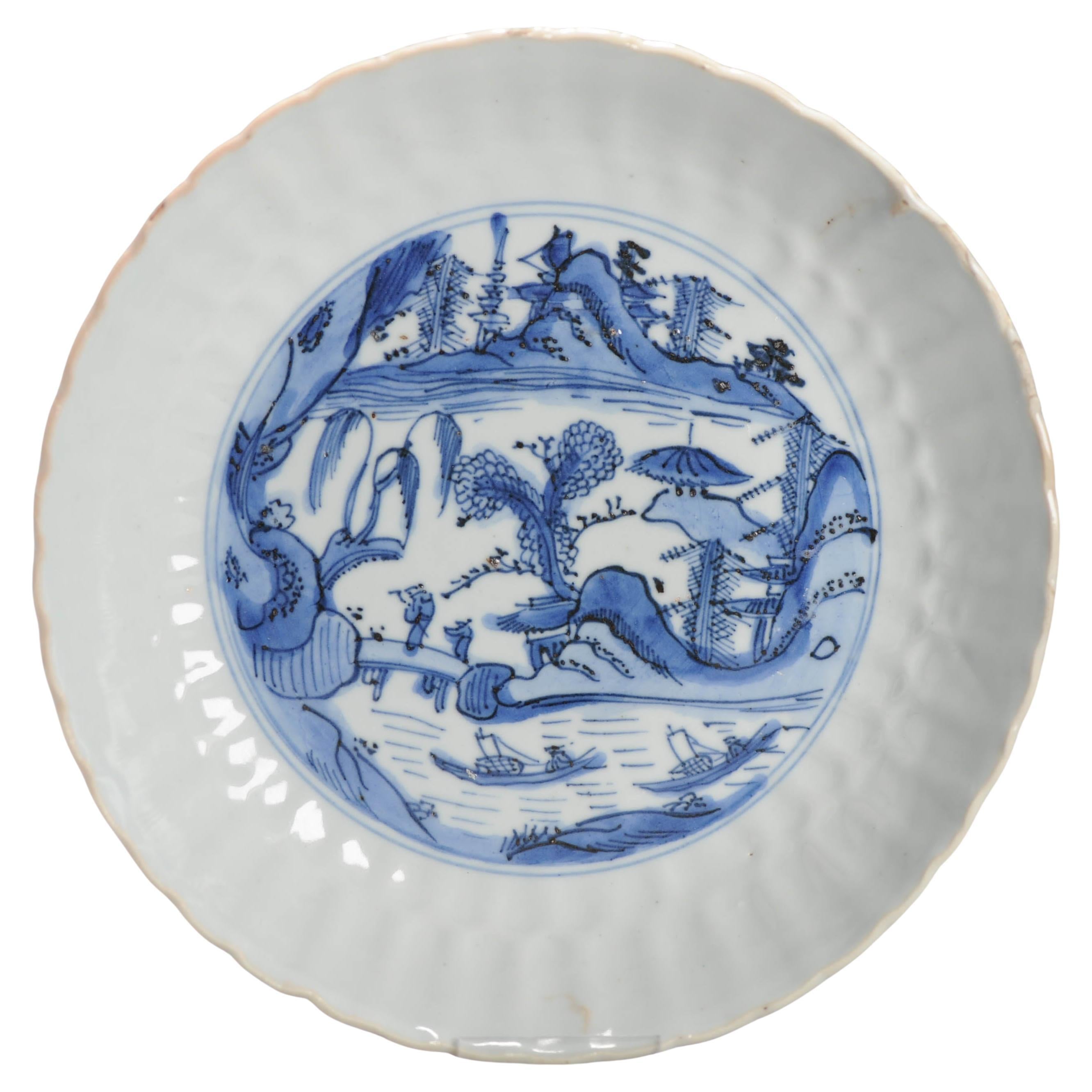 Top Quality Wanli Antique Ming Period Chinese Porcelain Kraak Plate Landscape