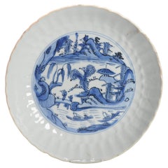 Top Quality Wanli Antique Ming Period Chinese Porcelain Kraak Plate Landscape