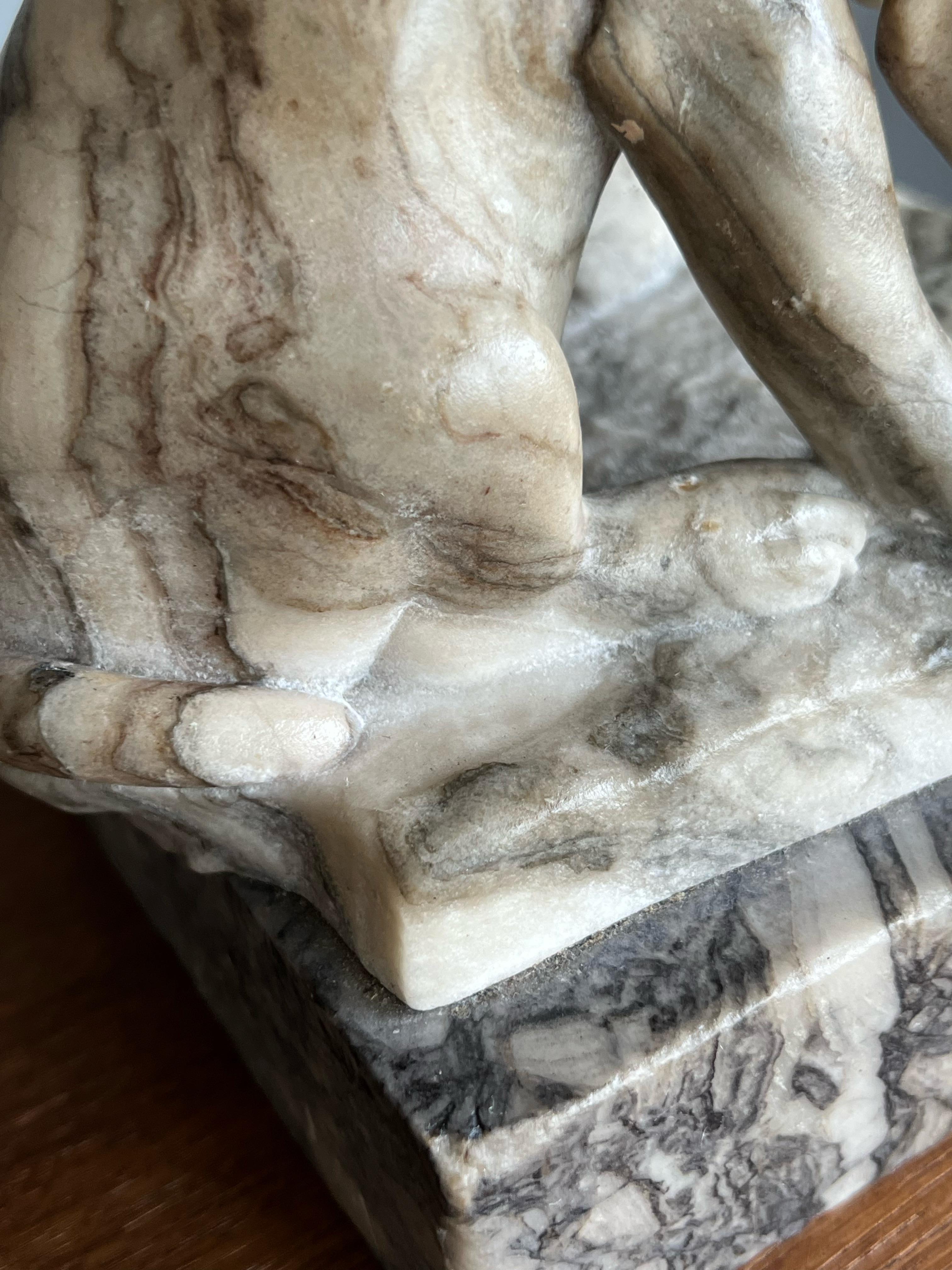 Scultura di cucciolo in alabastro di Ernst Beck, firmata e di alta qualità. in vendita 7