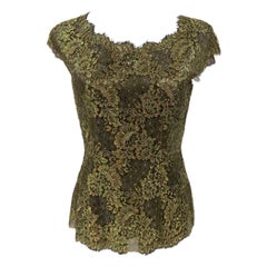 Top Ungaro ricamato oro nuovo con cartellino