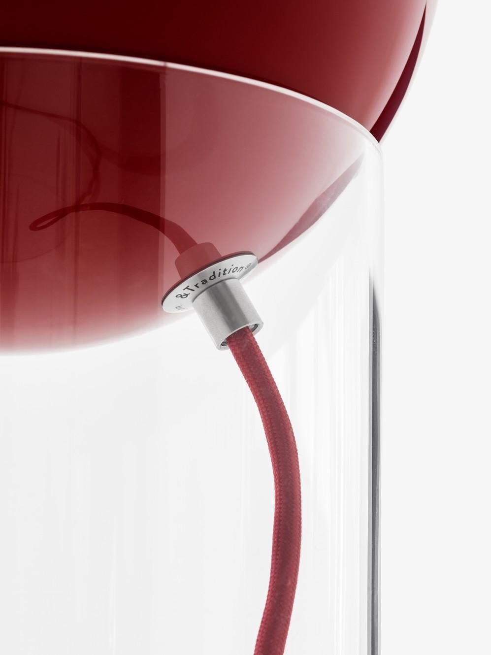 Lacquered Topan VP13 Table Lamp, Vermilion Red, Designed by Verner Panton in 1959, for &T For Sale