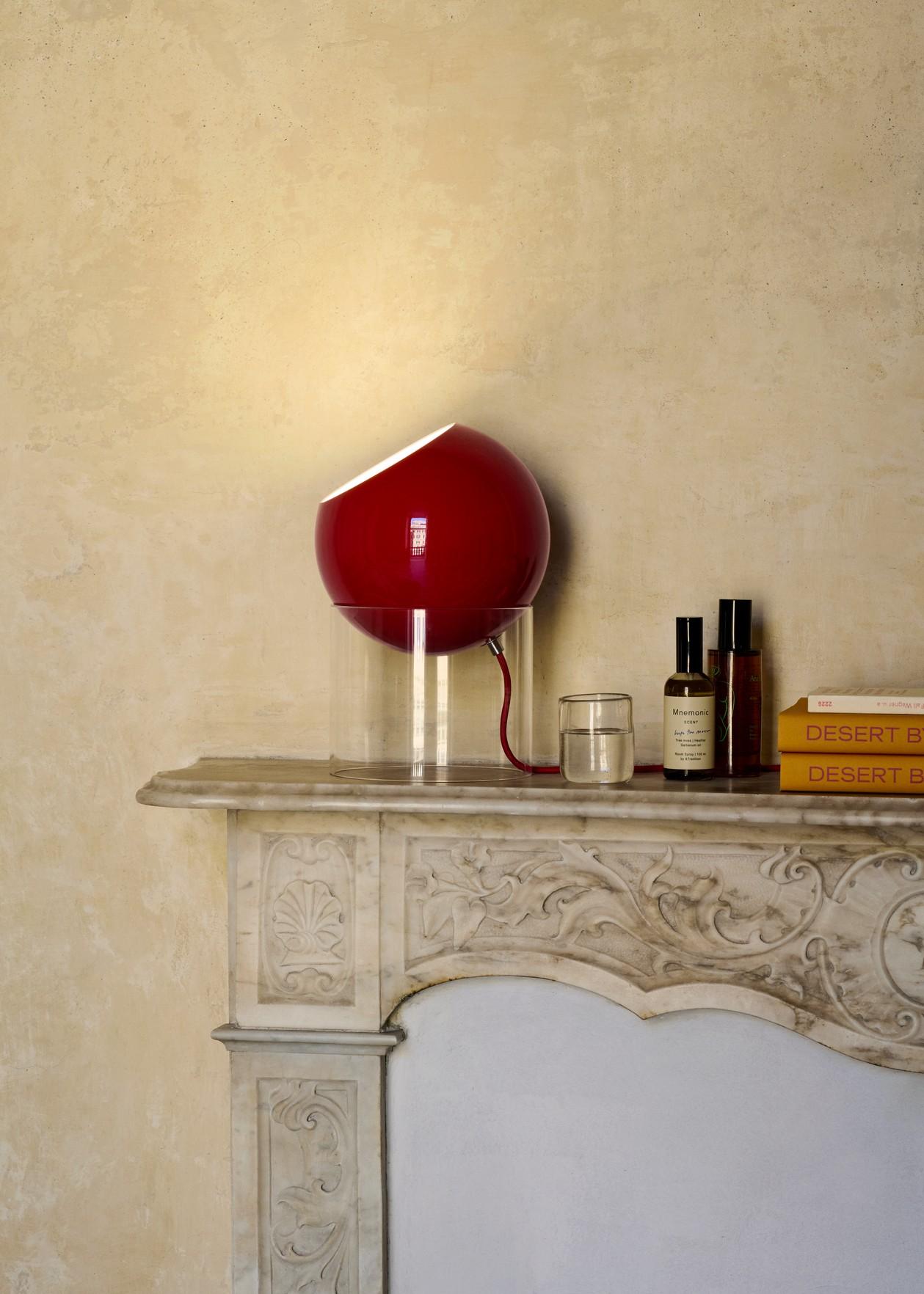 Contemporary Topan VP13 Table Lamp, Vermilion Red, Designed by Verner Panton in 1959, for &T For Sale