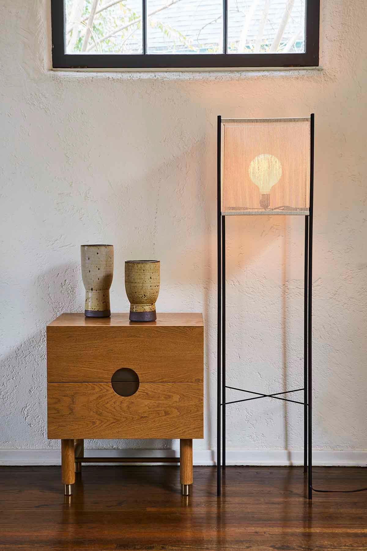 The Topanga floor lamp features a white cotton rope shade and iron frame. Includes a foot petal switch.

The Lawson-Fenning Collection is designed and handmade in Los Angeles, California. Reach out to discover what options are currently in stock.